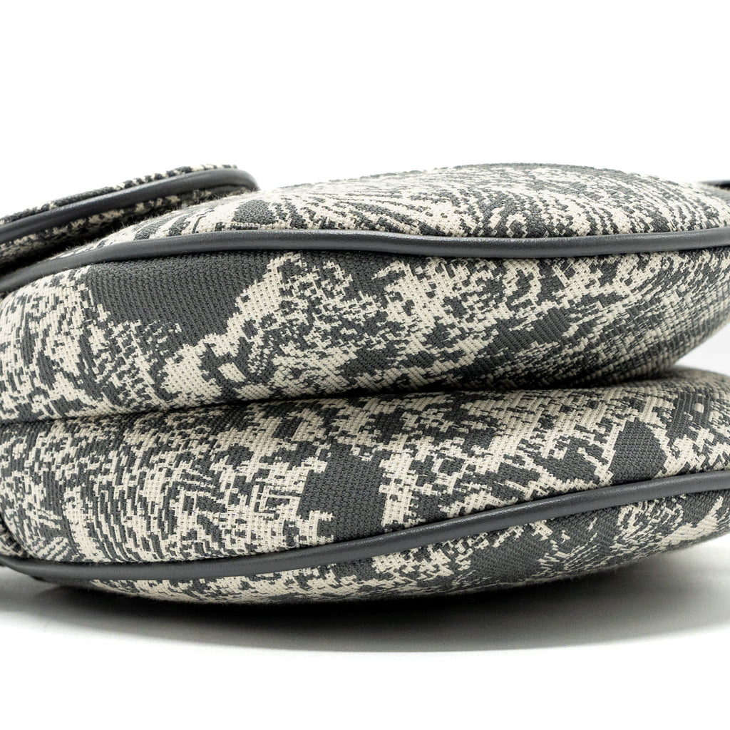 DIOR SADDLE BAG TOILE DE JOUY CANVAS / LEATHER GREY GHW