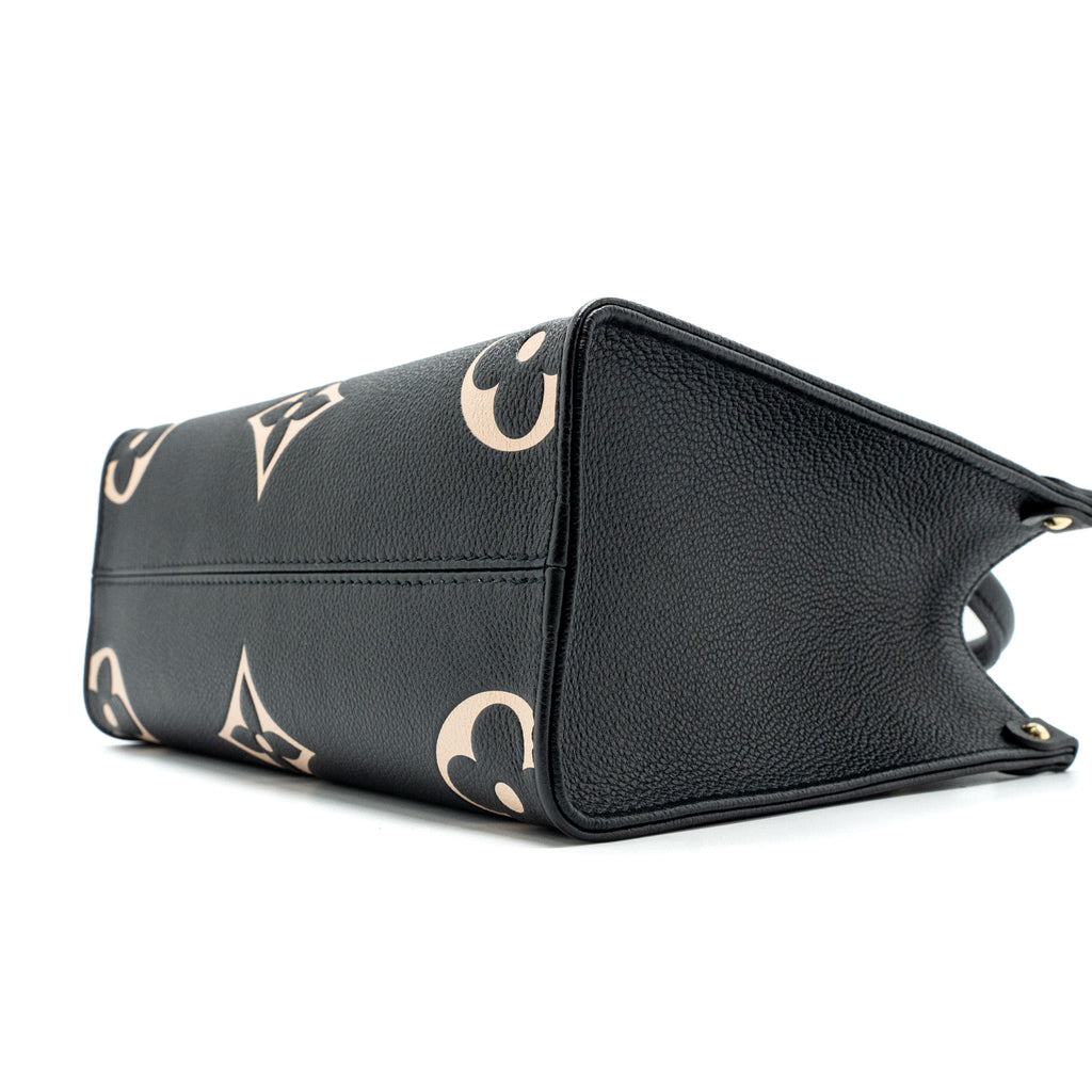 LOUIS VUITTON ONTHEGO PM BICOLOUR MONOGRAM EMPREINTE LEATHER BLACK/BEIGE GHW(NEW VERSION)