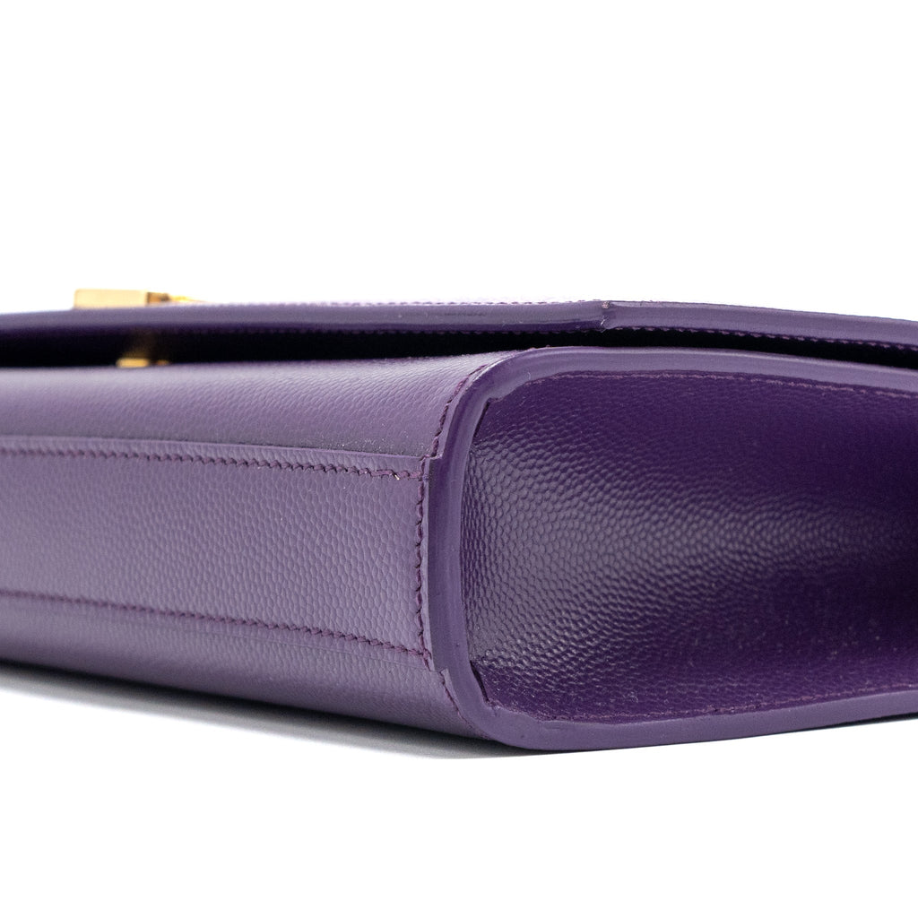 SAINT LAURENT KATE CLUTCH CALFSKIN PURPLE GHW