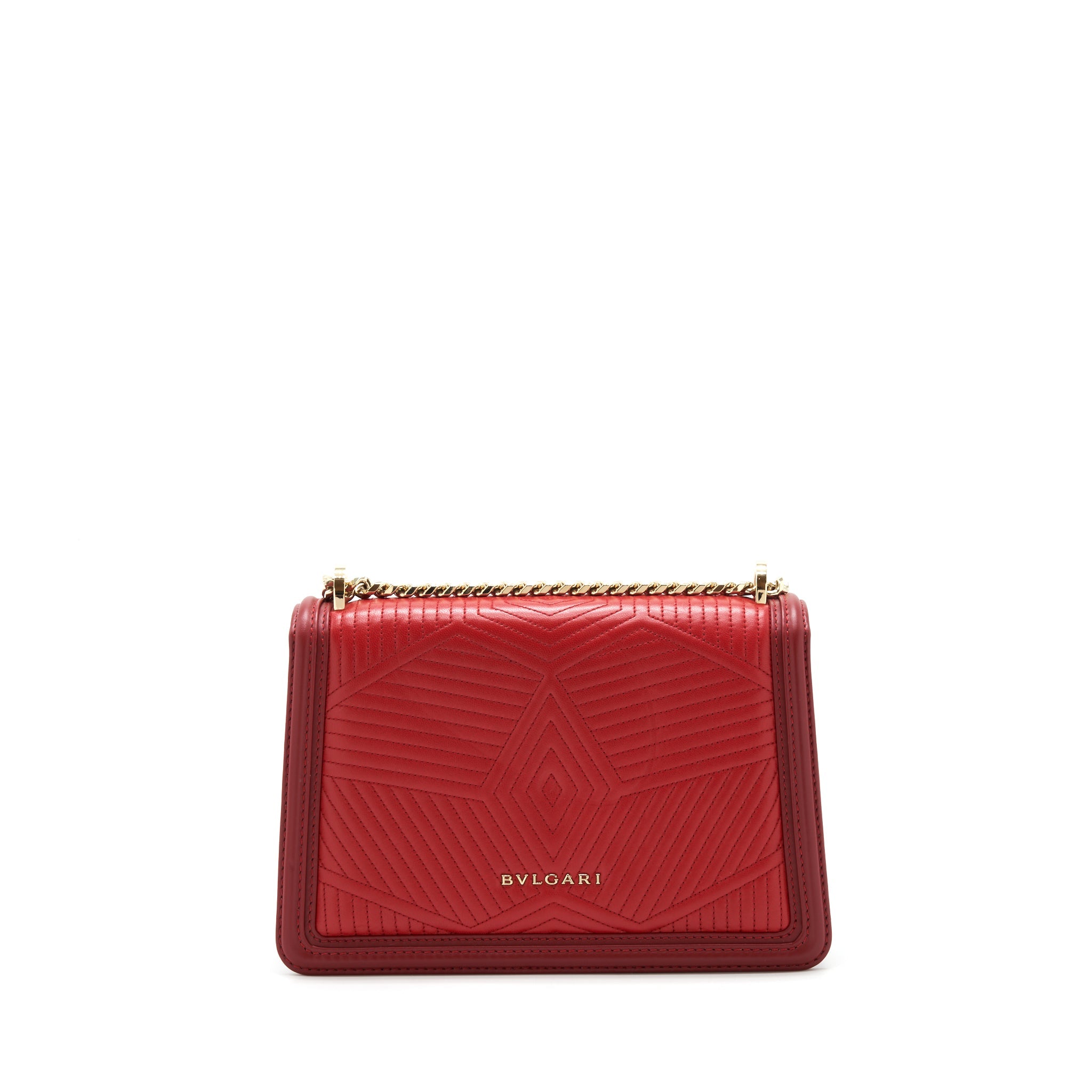 BVLGARI SERPENTI DIAMOND BLAST SHOULDER BAG RED