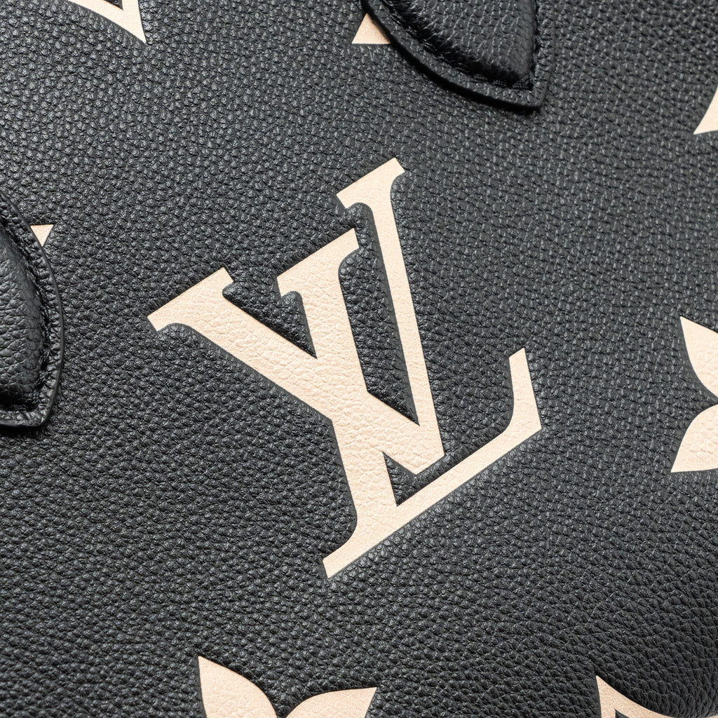 LOUIS VUITTON ONTHEGO PM BICOLOUR MONOGRAM EMPREINTE LEATHER BLACK/BEIGE GHW(NEW VERSION)
