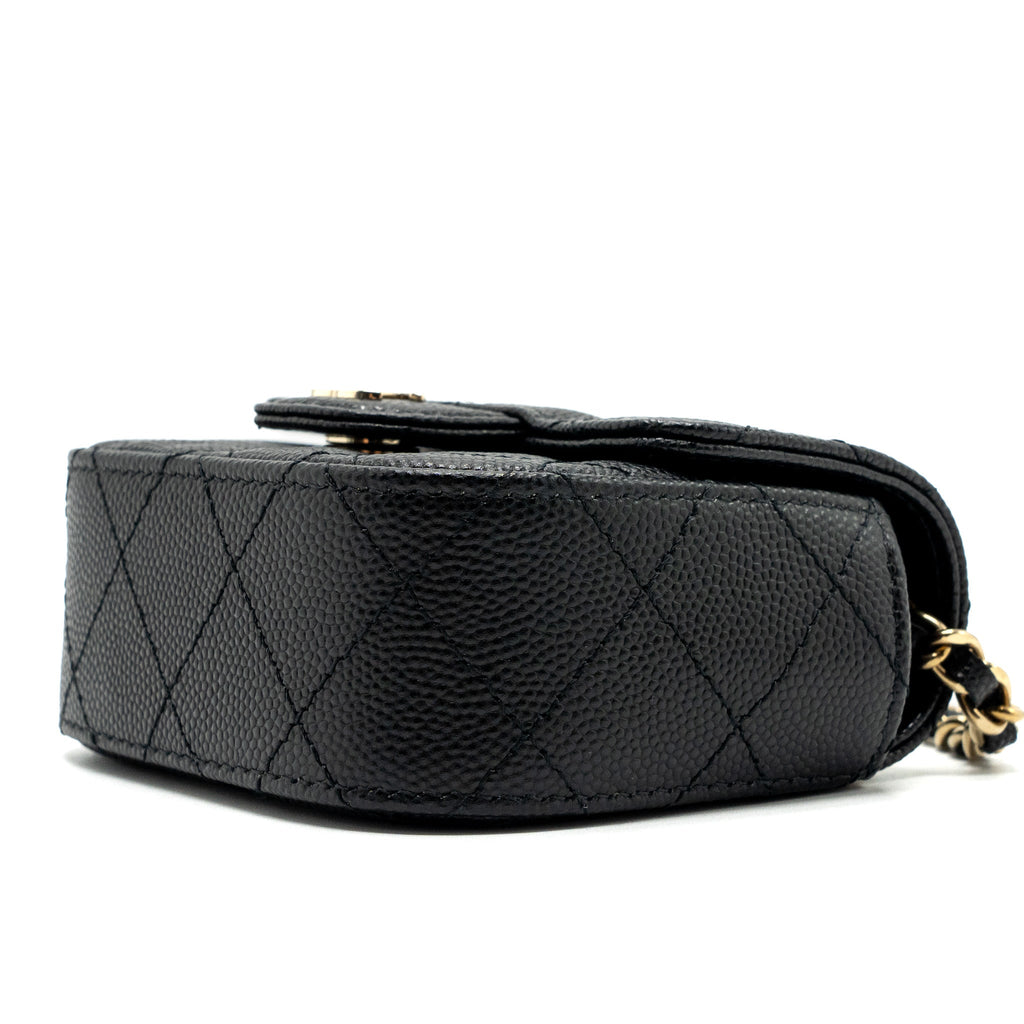 CHANEL MINI CLUTCH WITH CHAIN CAVIAR BLACK LGHW (MICROCHIP)