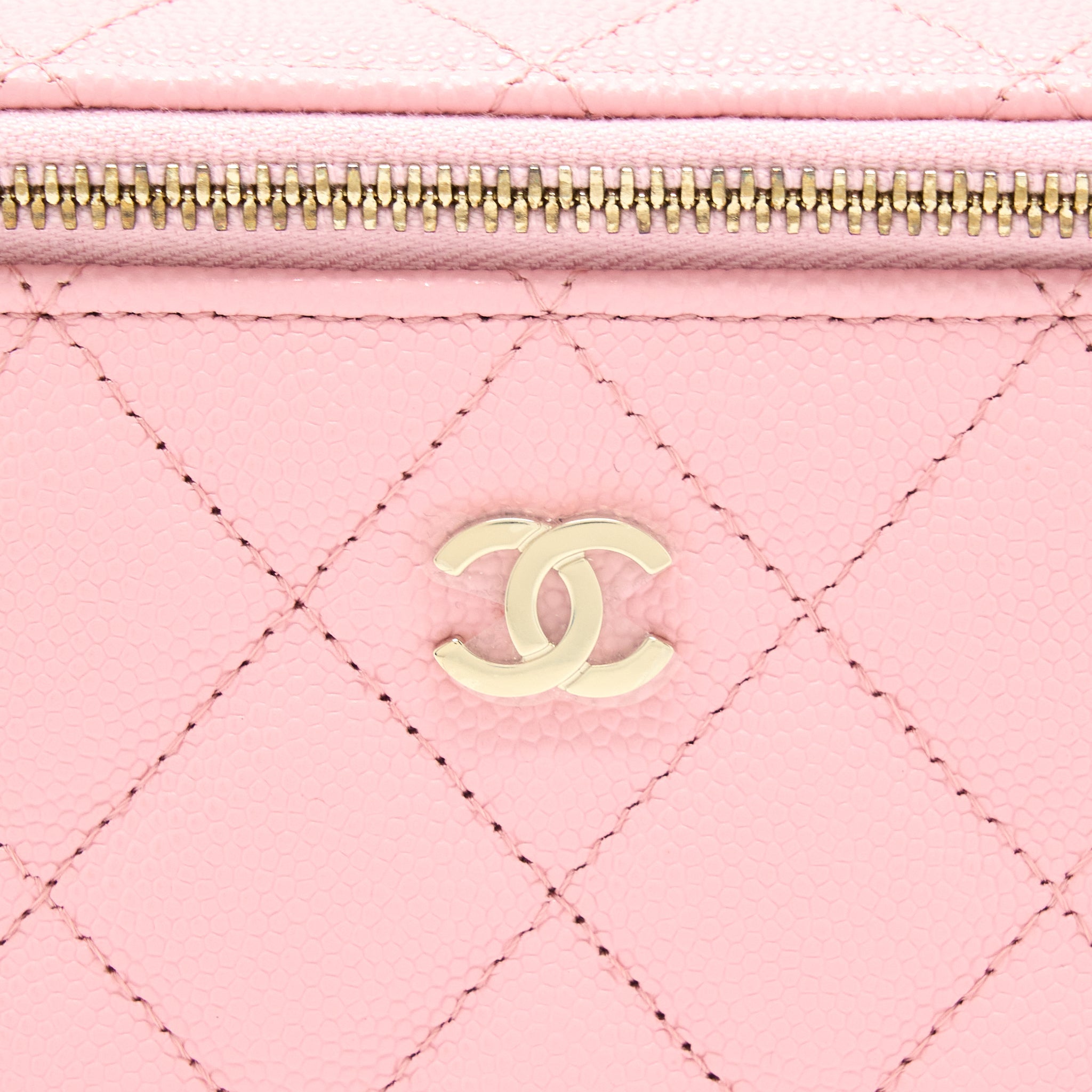 CHANEL 22C LONG VANITY WITH CHAIN CAVIAR PINK LGHW