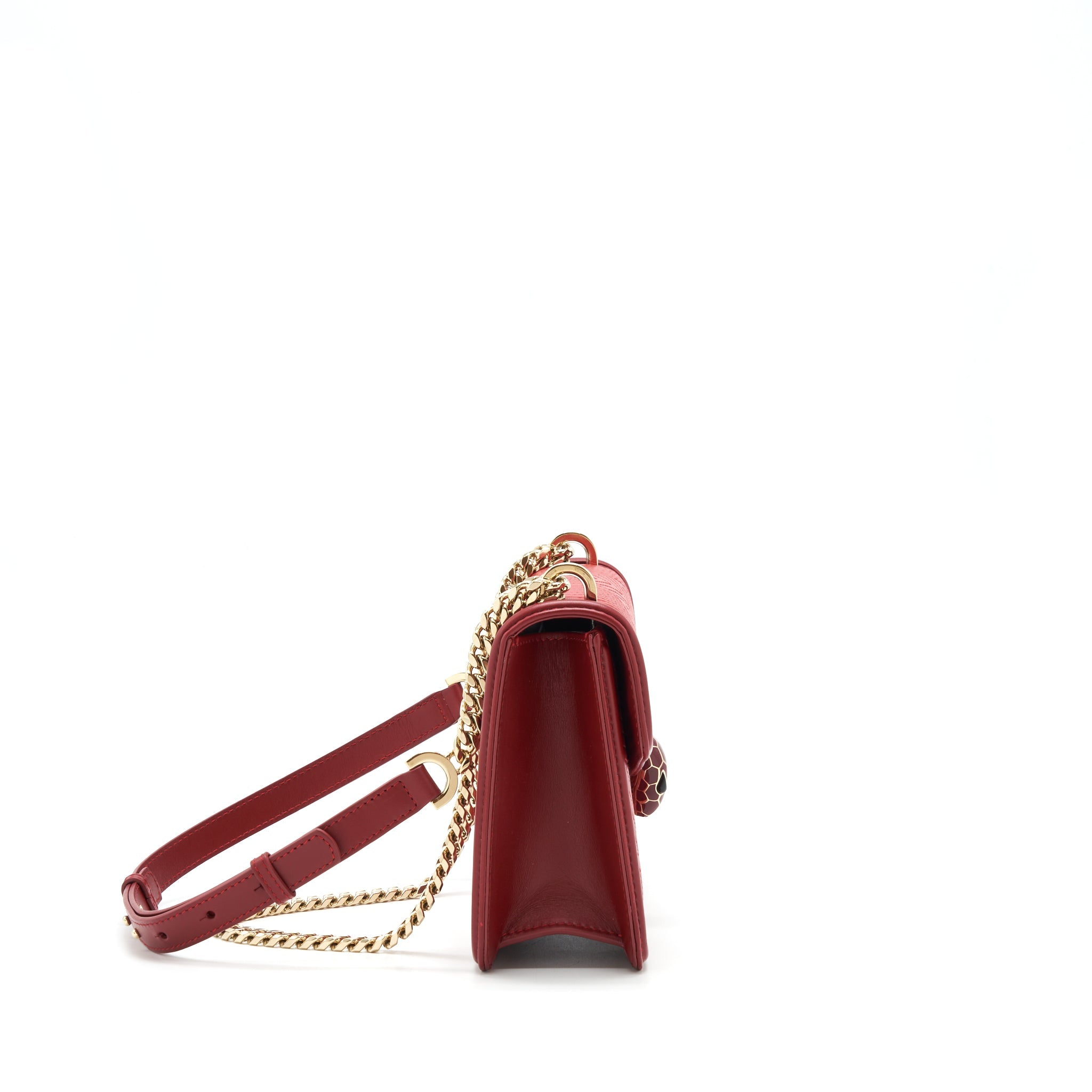 BVLGARI SERPENTI DIAMOND BLAST SHOULDER BAG RED