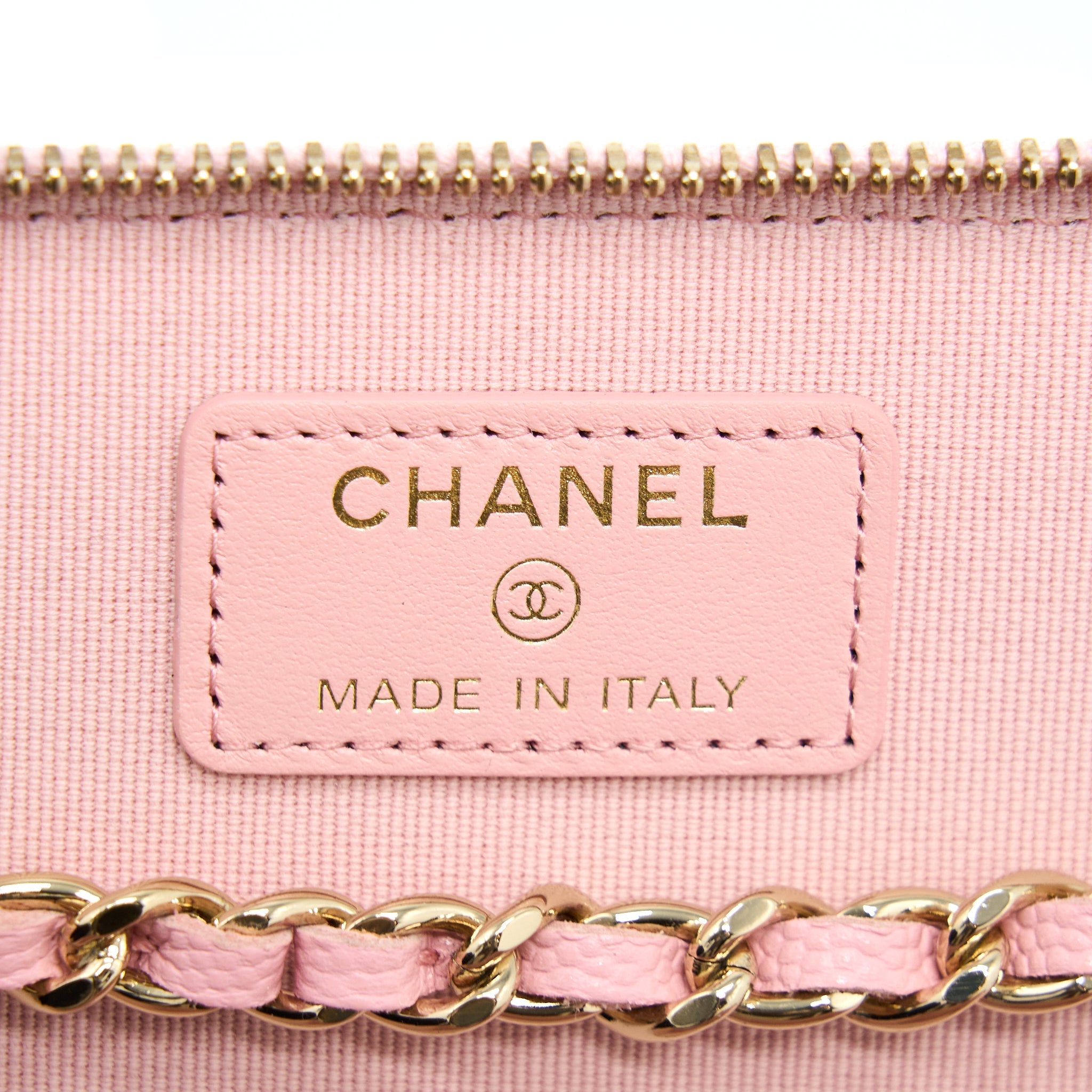 CHANEL 22C LONG VANITY WITH CHAIN CAVIAR PINK LGHW