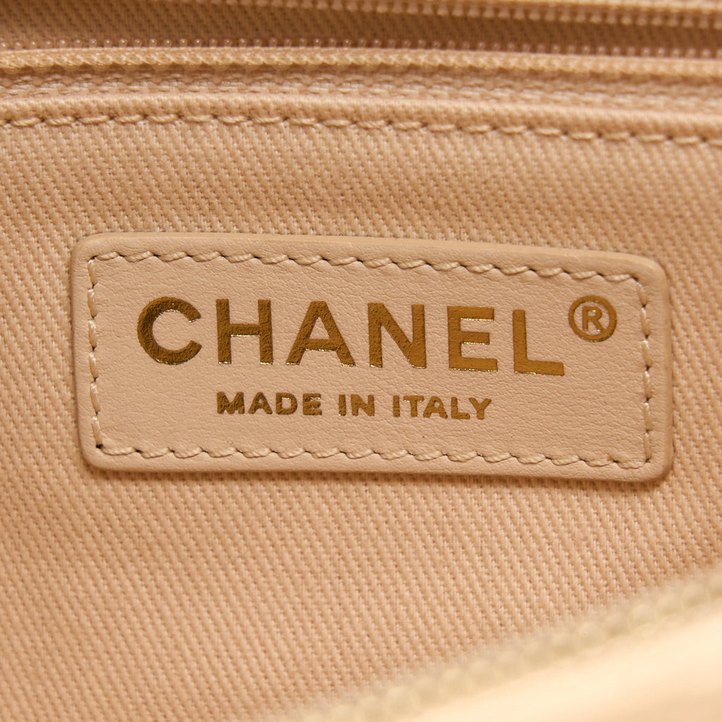 CHANEL COCO TOP HANDLE FLAP BAG CAVIAR BEIGE GHW