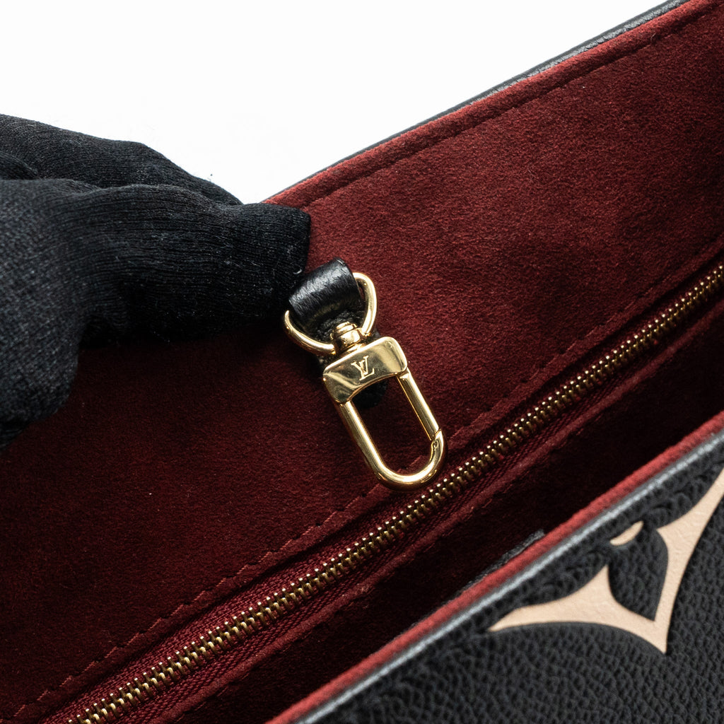 LOUIS VUITTON ONTHEGO PM BICOLOUR MONOGRAM EMPREINTE LEATHER BLACK/BEIGE GHW(NEW VERSION)