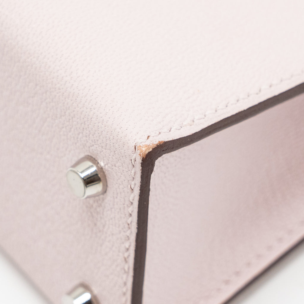 HERMES MINI KELLY II SPECIAL ORDER CHEVRE MYSORE LEATHER MAUVE PALE / GOLD SHW
