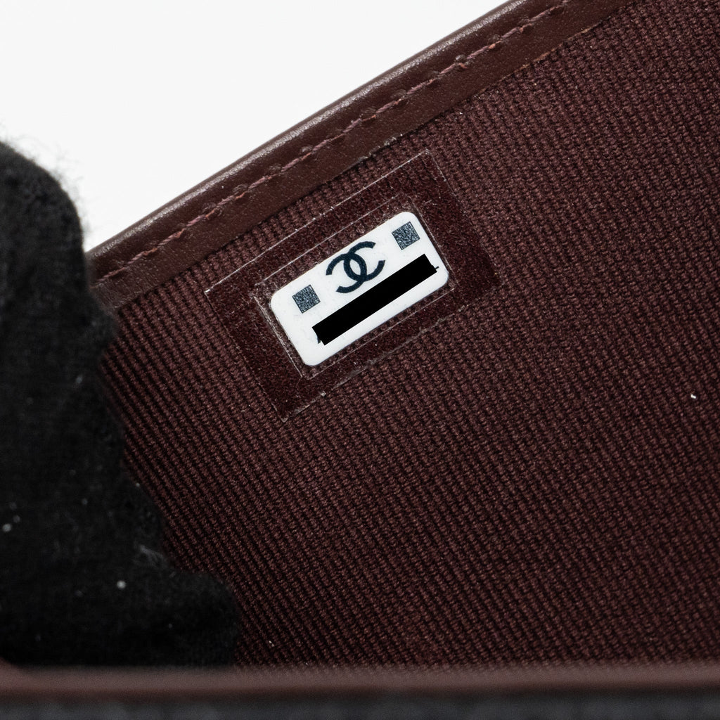 CHANEL CLASSIC COMPACT WALLET CAVIAR BLACK GHW(MICROCHIP)