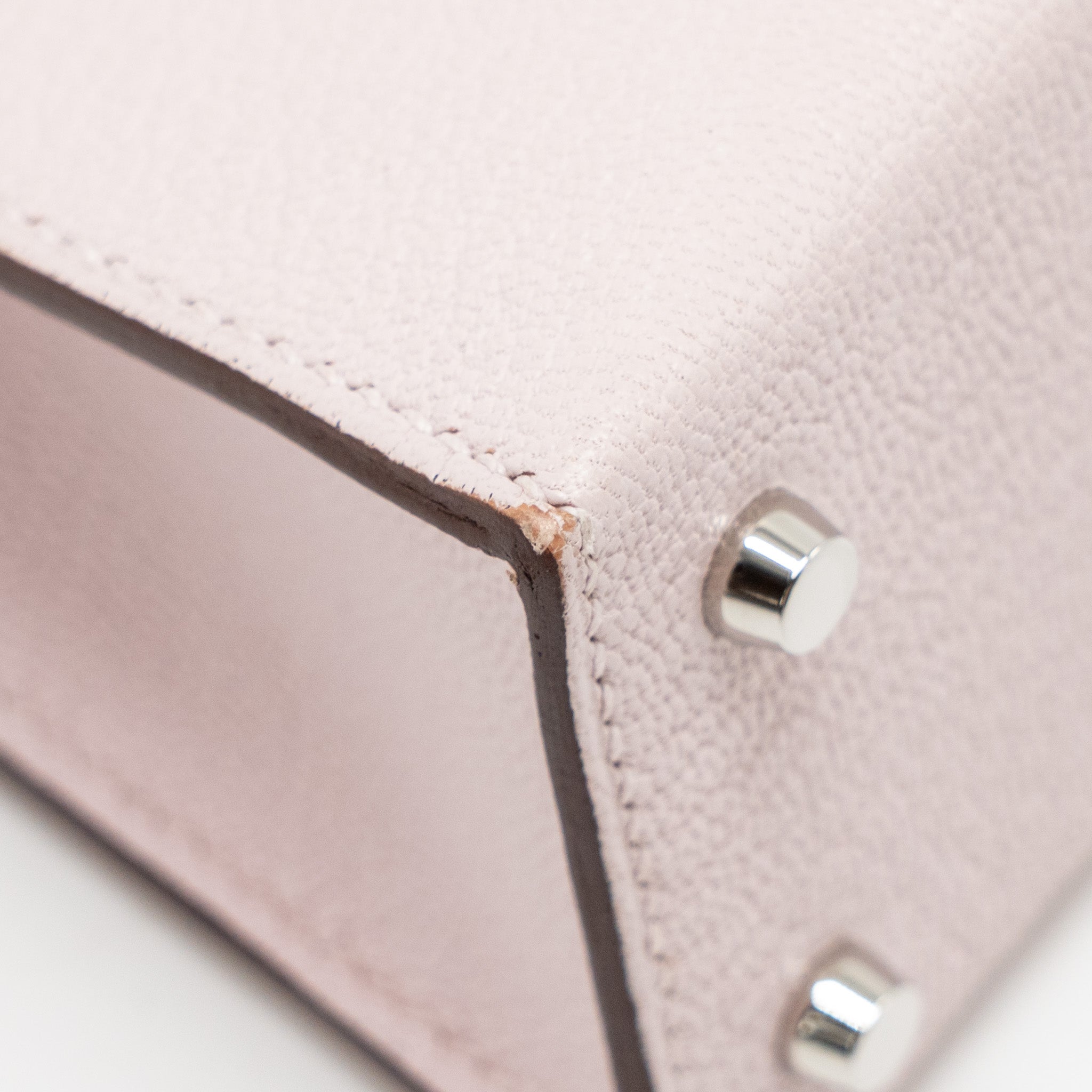 HERMES MINI KELLY II SPECIAL ORDER CHEVRE MYSORE LEATHER MAUVE PALE / GOLD SHW