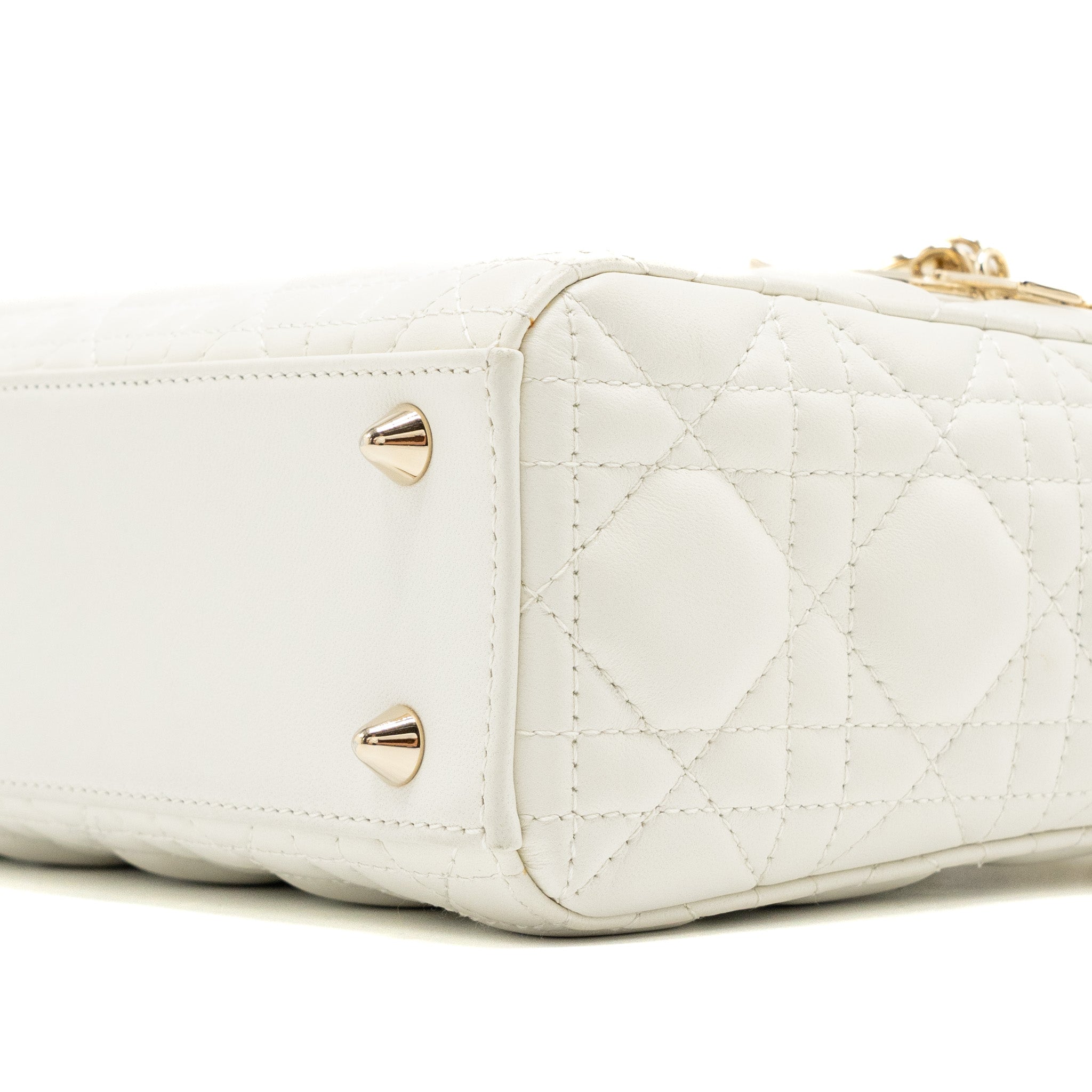 DIOR SMALL LADY MY ABCDIOR LAMBSKIN WHITE LGHW