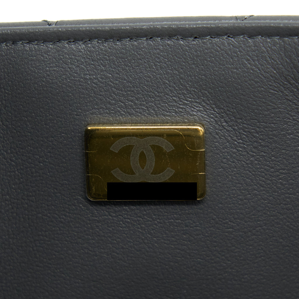 CHANEL 22A MINI RECTANGULAR FLAP BAG LAMBSKIN GREY LGHW (MICROCHIP)