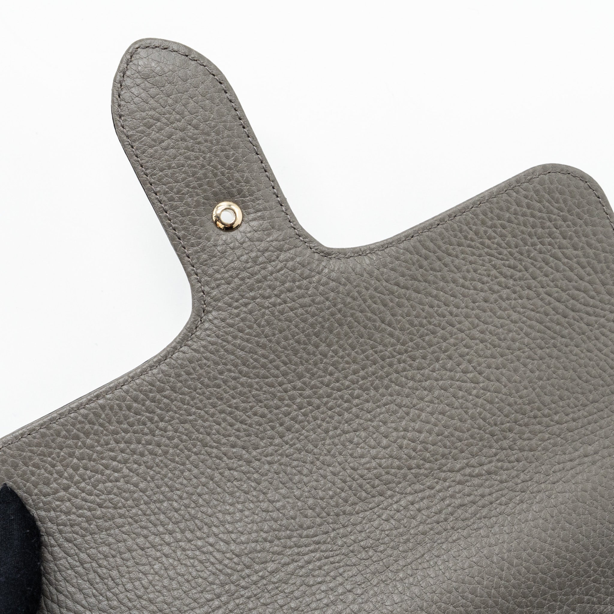 GUCCI TOP HANDLE MESSANGER BAG CALFSKIN GREY LGHW