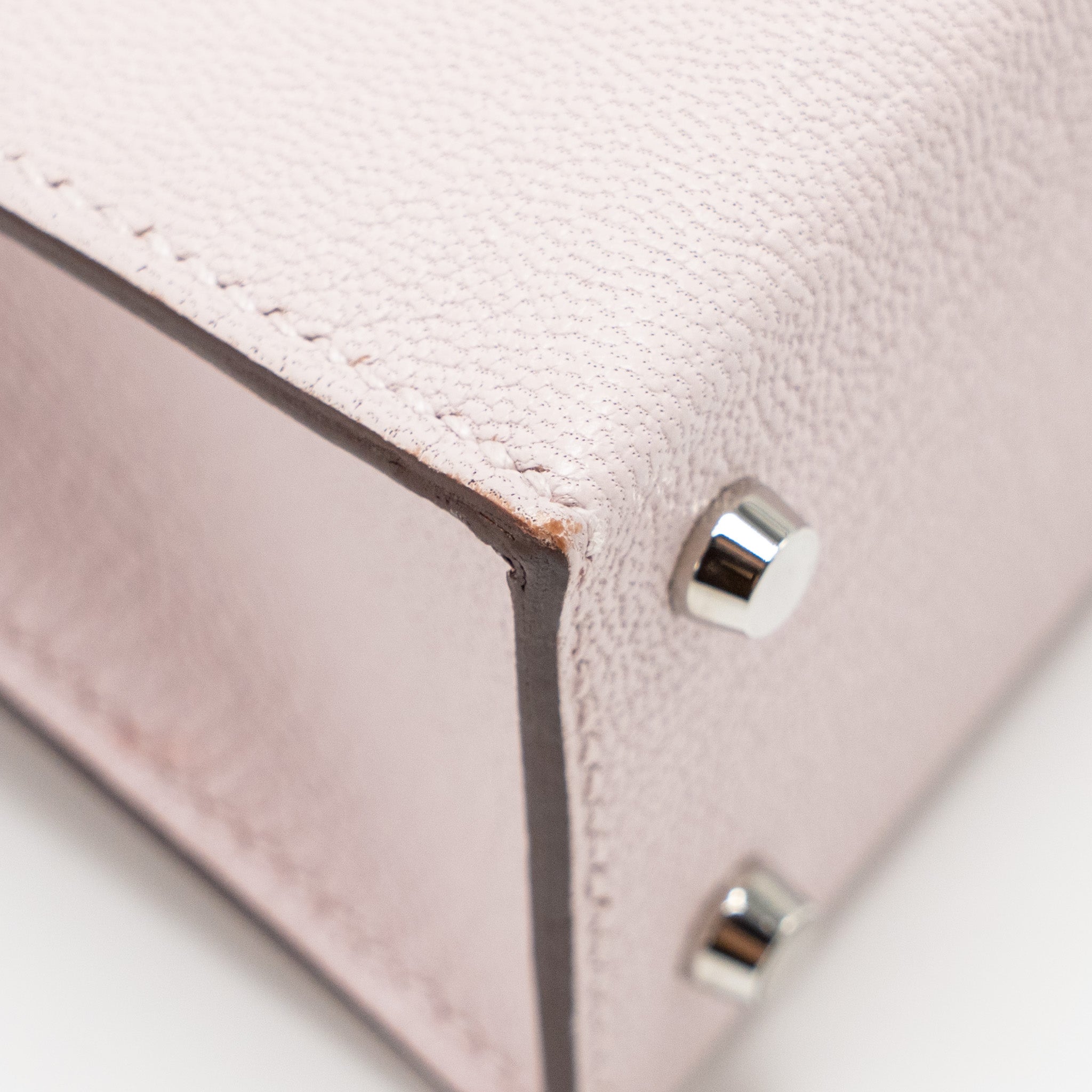 HERMES MINI KELLY II SPECIAL ORDER CHEVRE MYSORE LEATHER MAUVE PALE / GOLD SHW