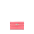 HERMES KELLY LONG WALLET CHEVRE MYSORE PINK SHW