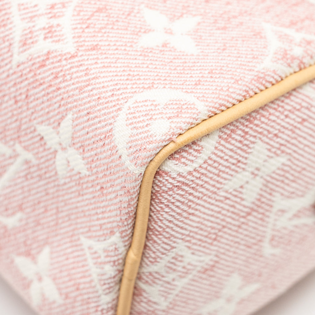 LOUIS VUITTON NANO SPEEDY MONOGRAM JACQUARD DENIM ROSE GHW