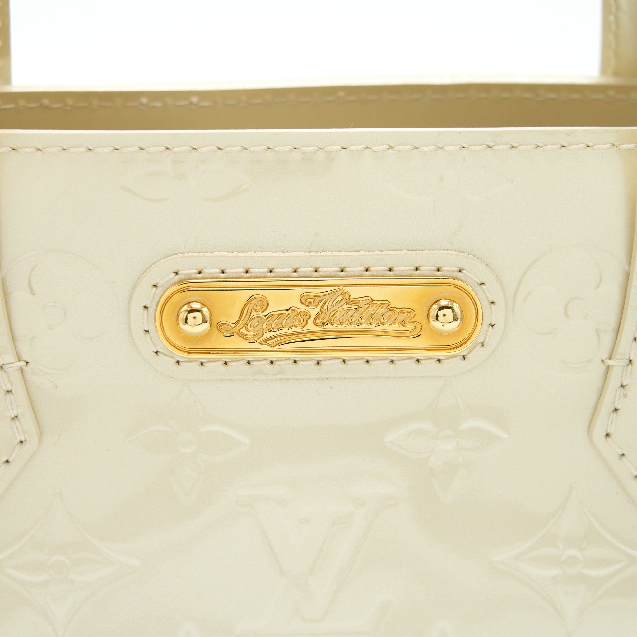 LOUIS VUITTON BEIGE MONOGRAM VERNIS WILSHIRE PM BAG