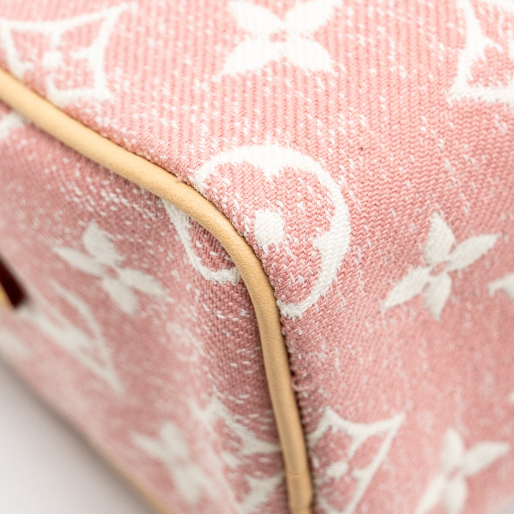 LOUIS VUITTON NANO SPEEDY MONOGRAM JACQUARD DENIM ROSE GHW