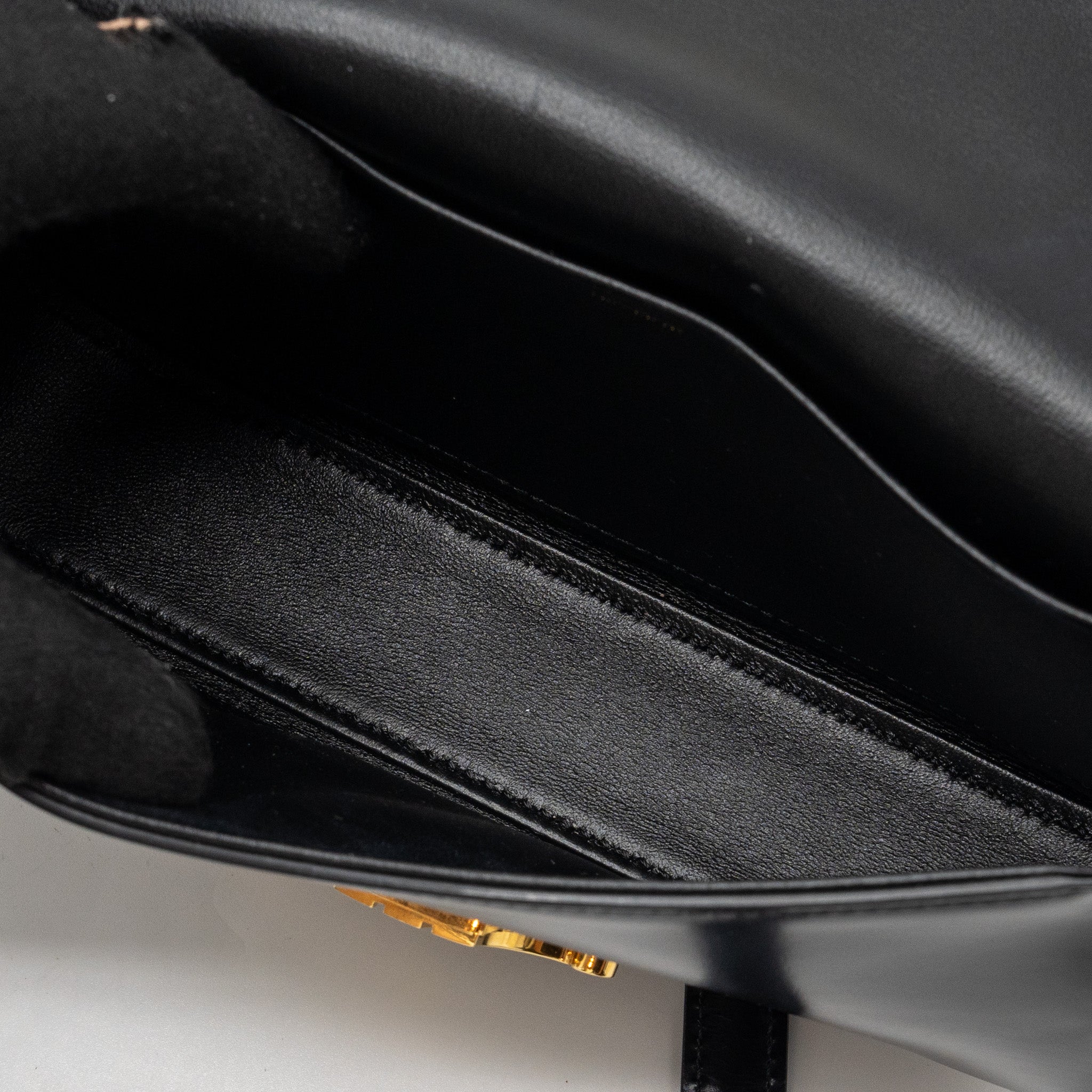CELINE TRIOMPHE SHOULDER BAG SHINY CALFSKIN BLACK GHW