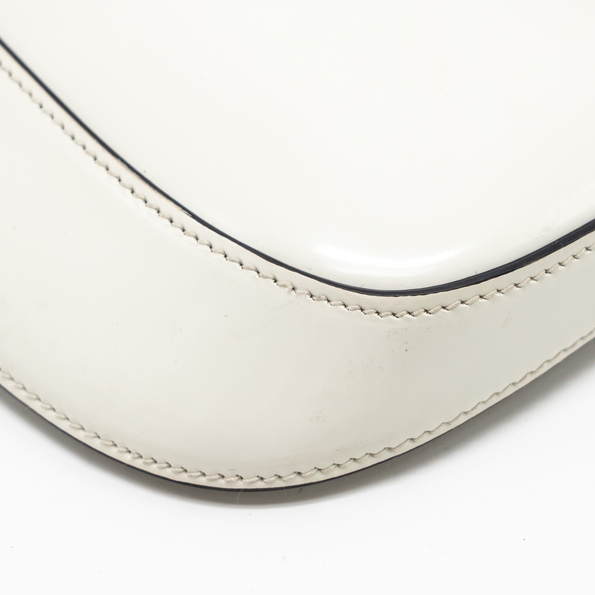 PRADA MINI CLEO SHOULDER BAG BRUSHED LEATHER WHITE SHW