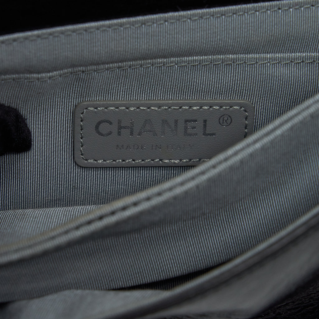 CHANEL SMALL CROSSBODY BAG AGED CALFSKIN RUTHENIUM HARDWARE