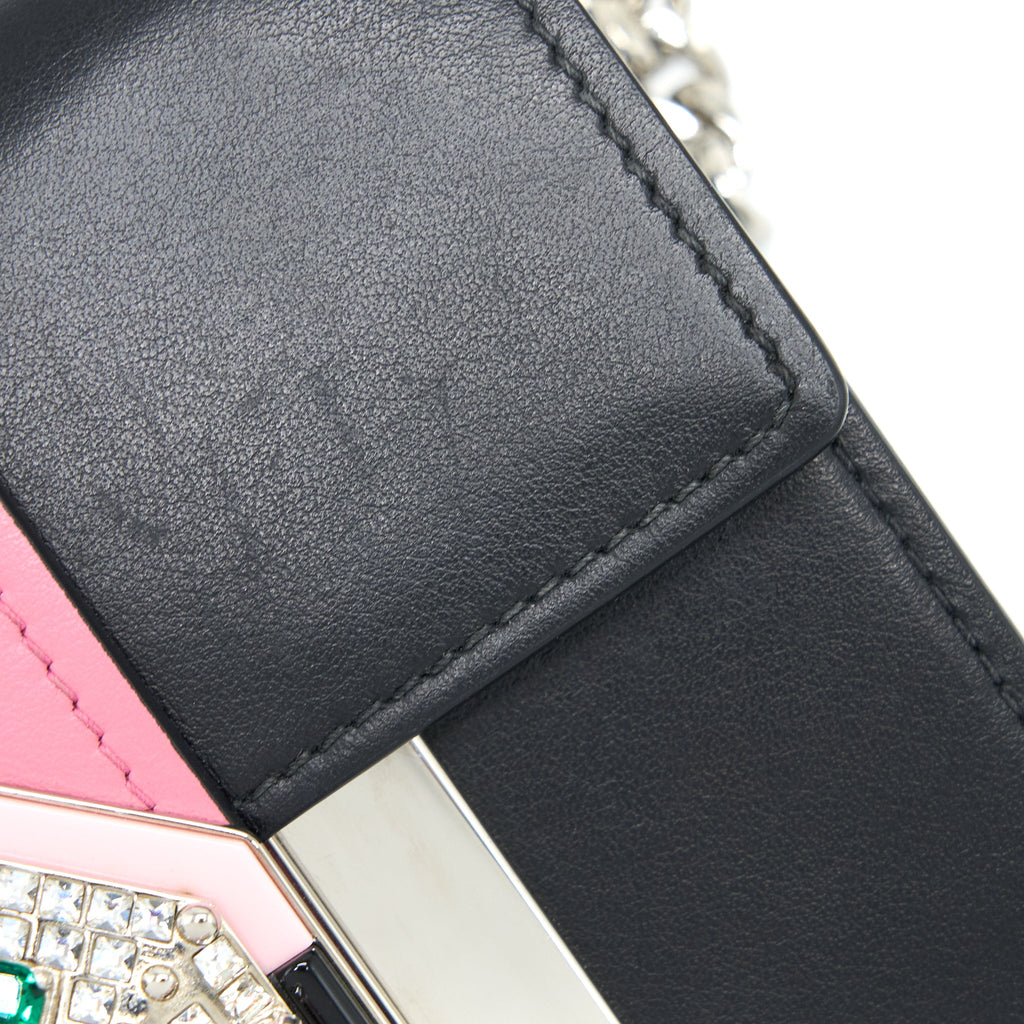 PRADA PLEX RIBBON BAG CRYSTAL CALFSKIN MULTICOLOUR SHW