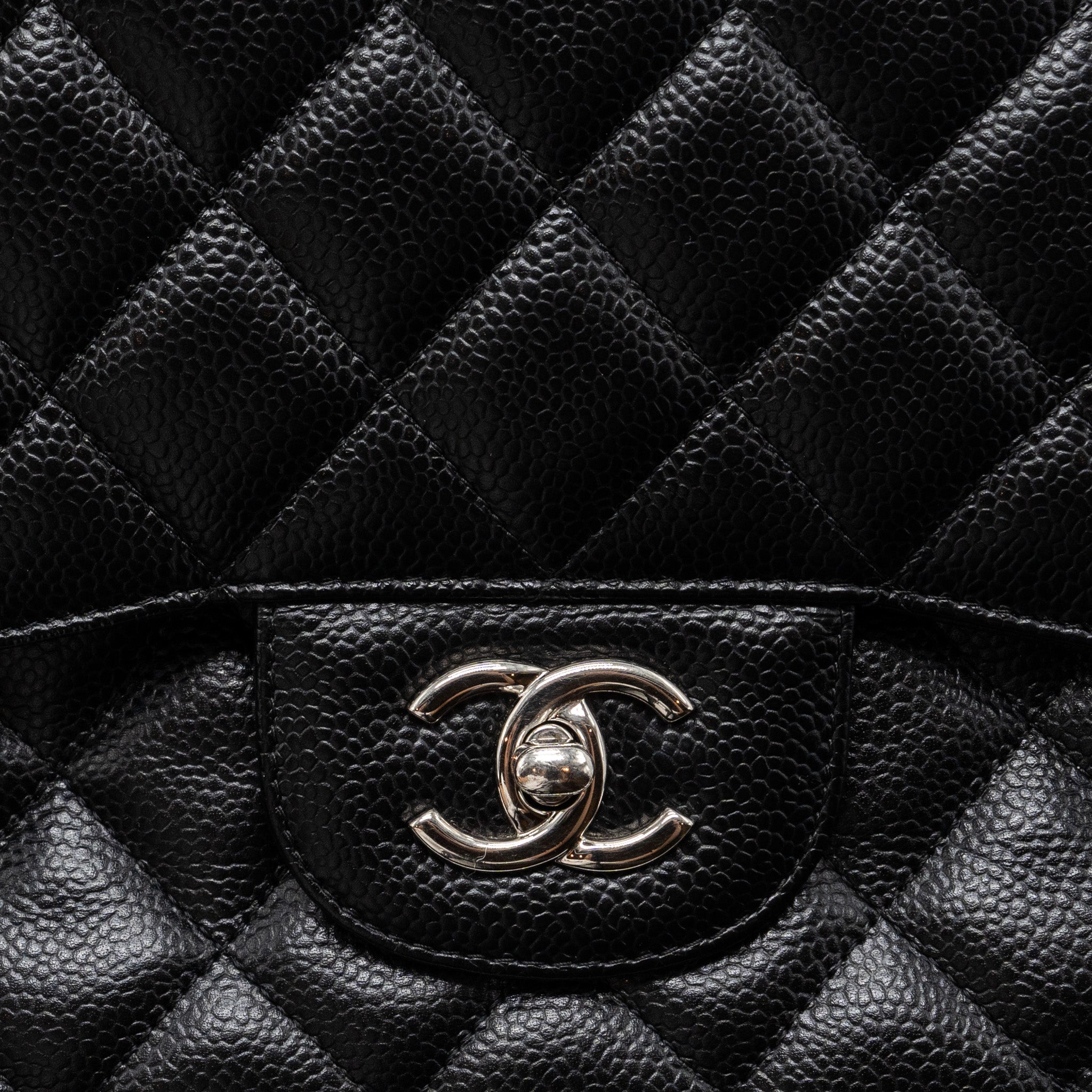 CHANEL CLASSIC DOUBLE FLAP JUMBO CAVIAR BLACK SHW