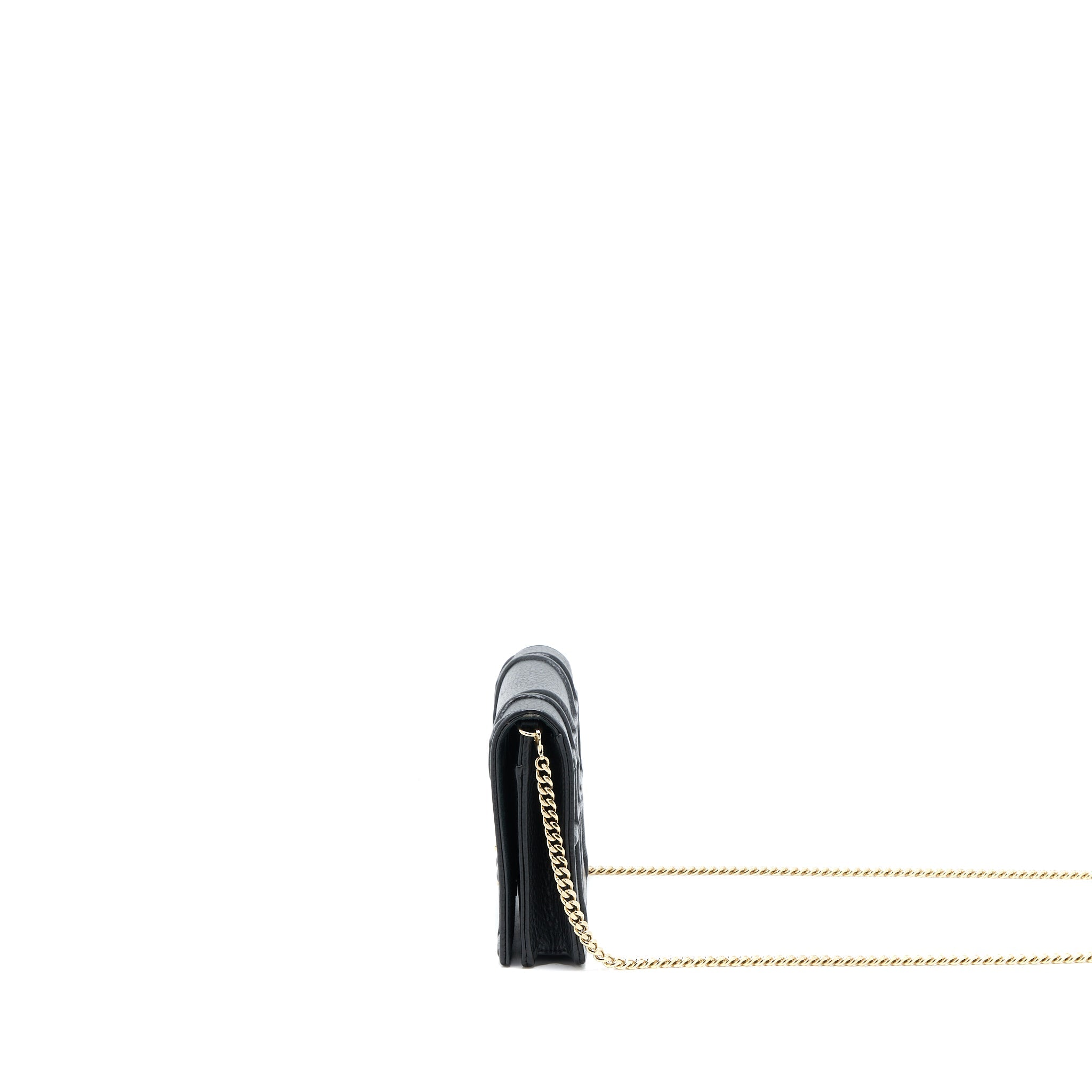DIOR DIORAMA WALLET ON CHAIN GRAINED CALFSKIN BLACK LGHW