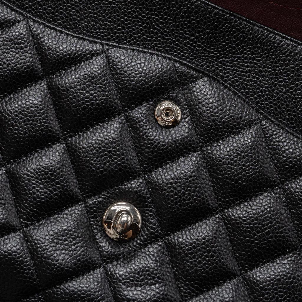 CHANEL CLASSIC DOUBLE FLAP JUMBO CAVIAR BLACK SHW