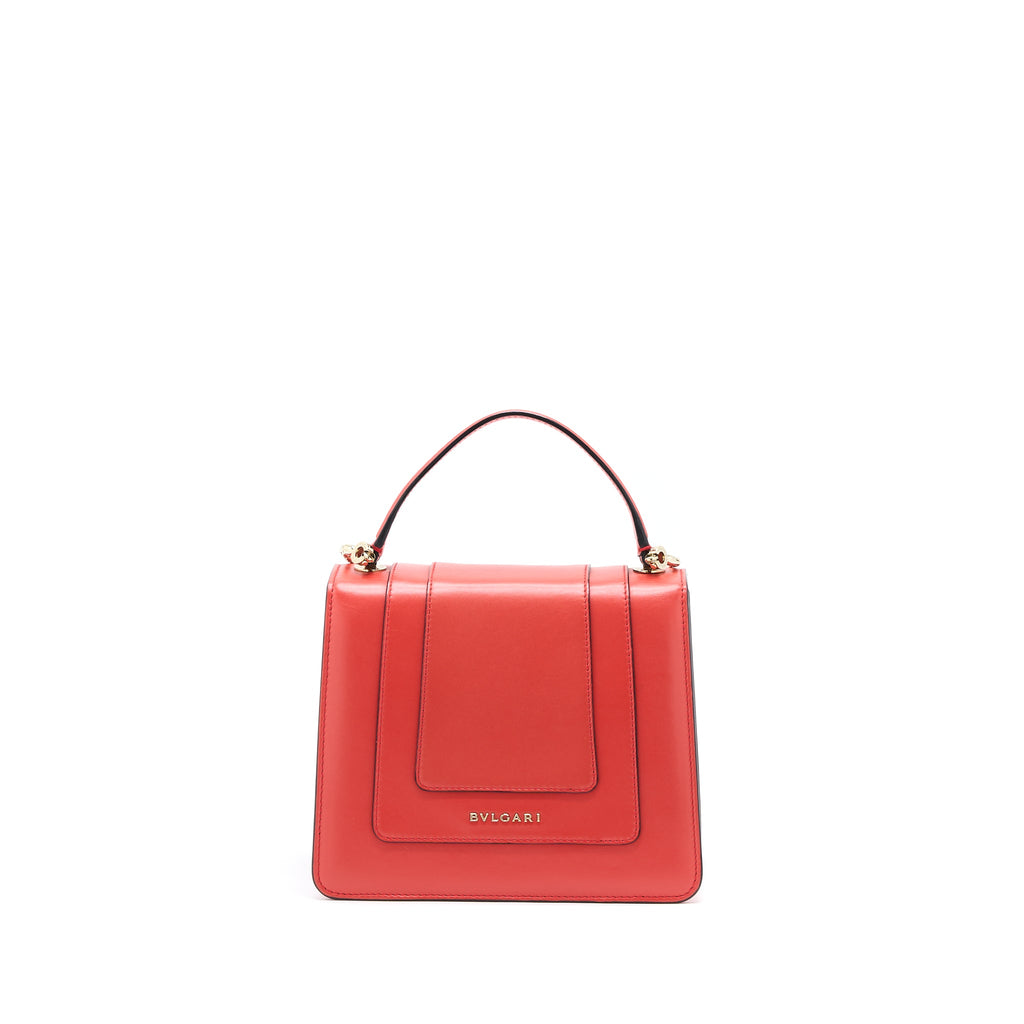 BVLGARI SERPENTI FOREVER TOP HANDLE BAG CALFKSIN ORANGE RED LGHW