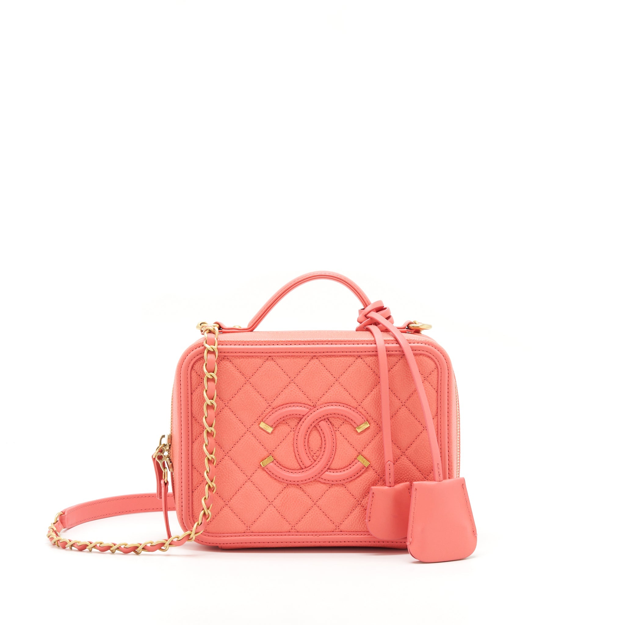 CHANEL VANITY CASE MEDIUM CAVIAR PINK GHW