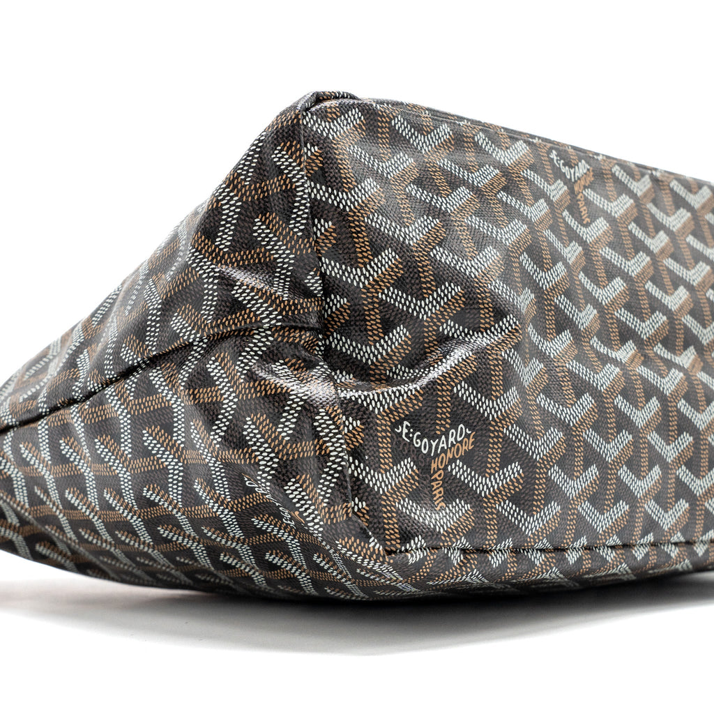 GOYARD BOHEME HOBO BAG CANVAS/CALFSKIN BLACK/ BROWN SHW