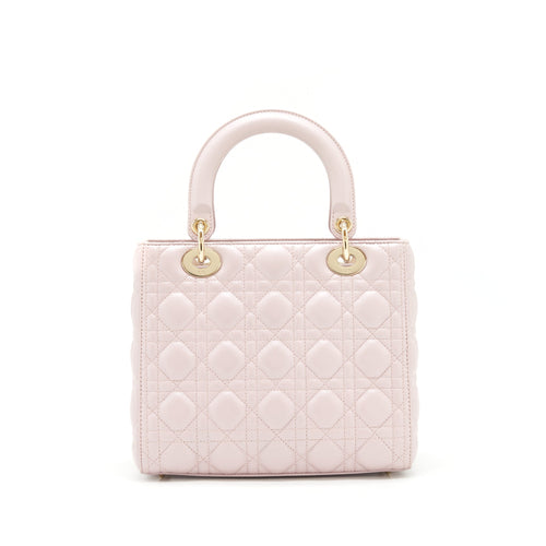 DIOR LADY DIOR LAMBSKIN LIGHT PINK LGHW