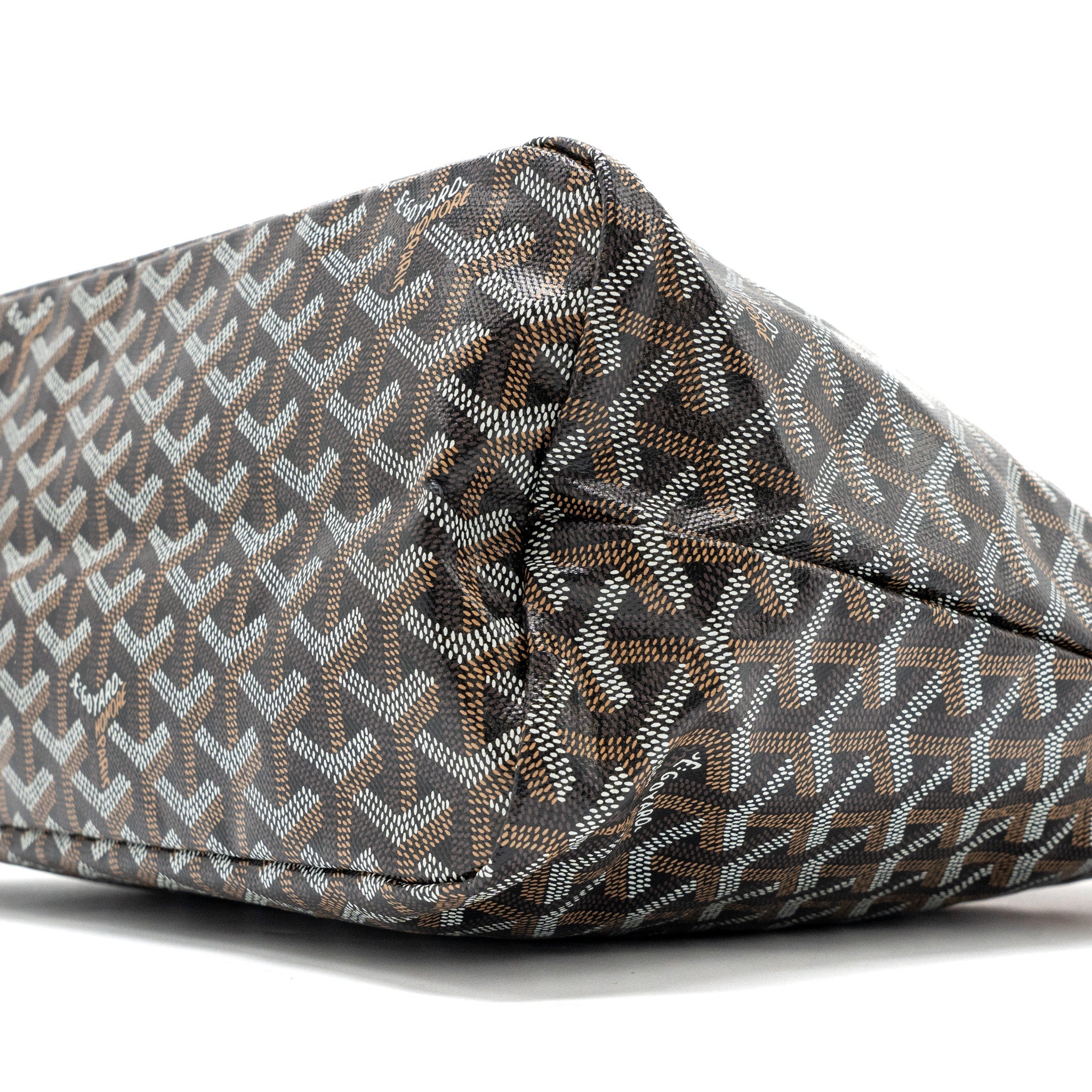 GOYARD BOHEME HOBO BAG CANVAS/CALFSKIN BLACK/ BROWN SHW