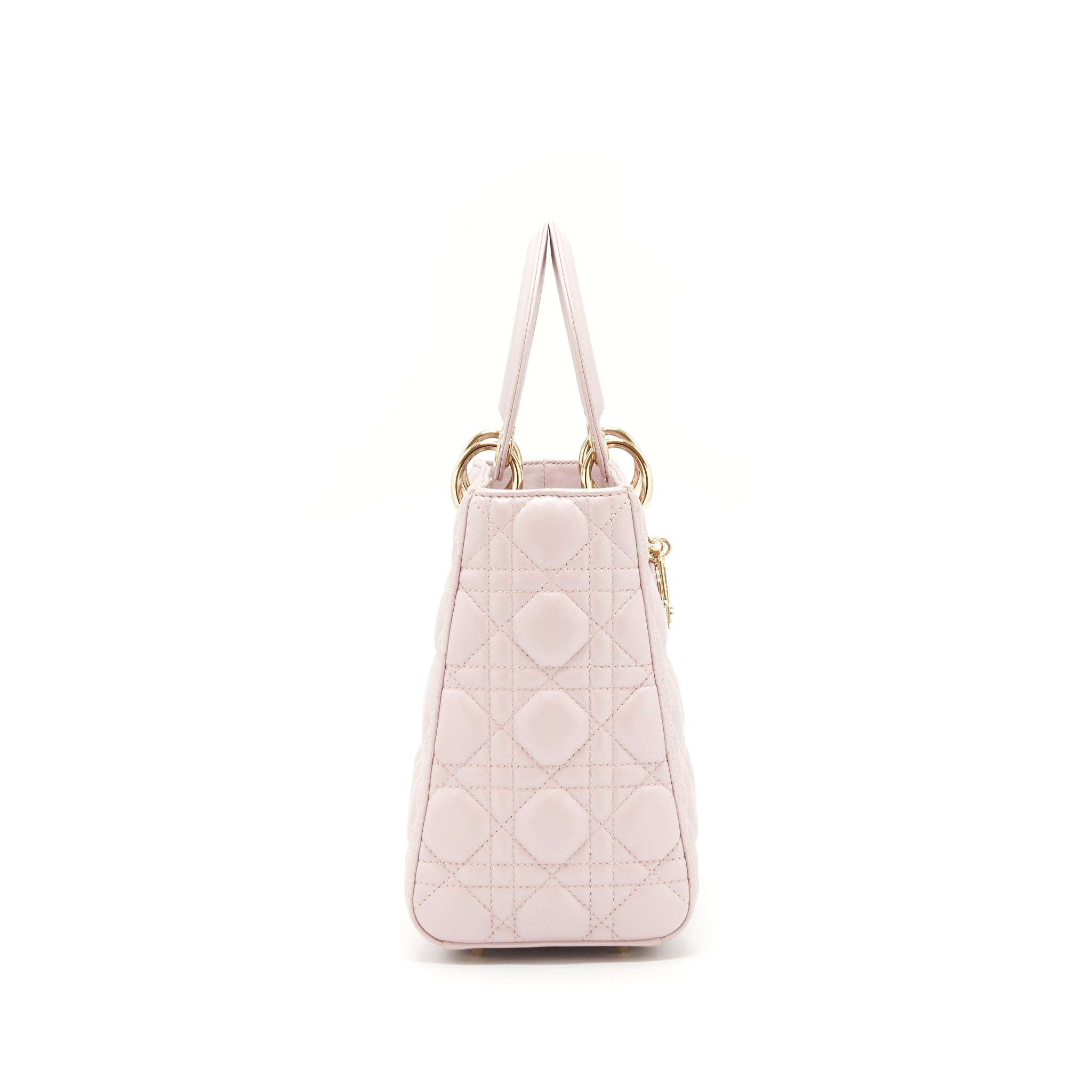 DIOR LADY DIOR LAMBSKIN LIGHT PINK LGHW