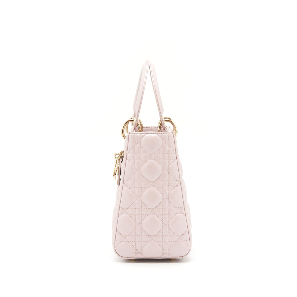 DIOR LADY DIOR LAMBSKIN LIGHT PINK LGHW