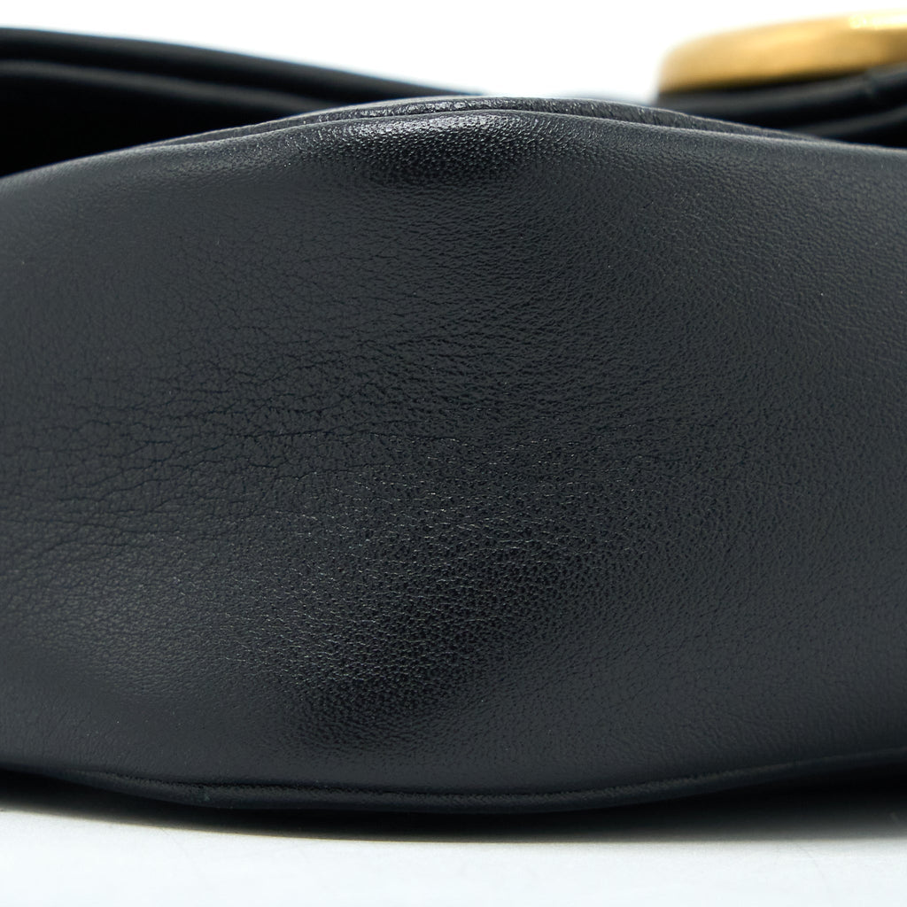 GUCCI GG MARMONT SUPER MINI CHAIN BAG CALFSKIN BLACK BRUSHED GHW