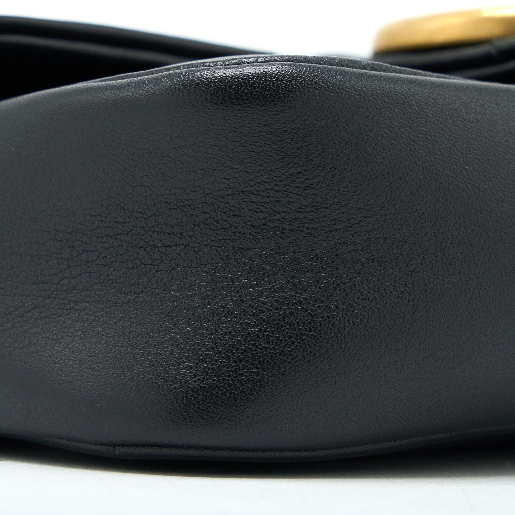 GUCCI GG MARMONT SUPER MINI CHAIN BAG CALFSKIN BLACK BRUSHED GHW