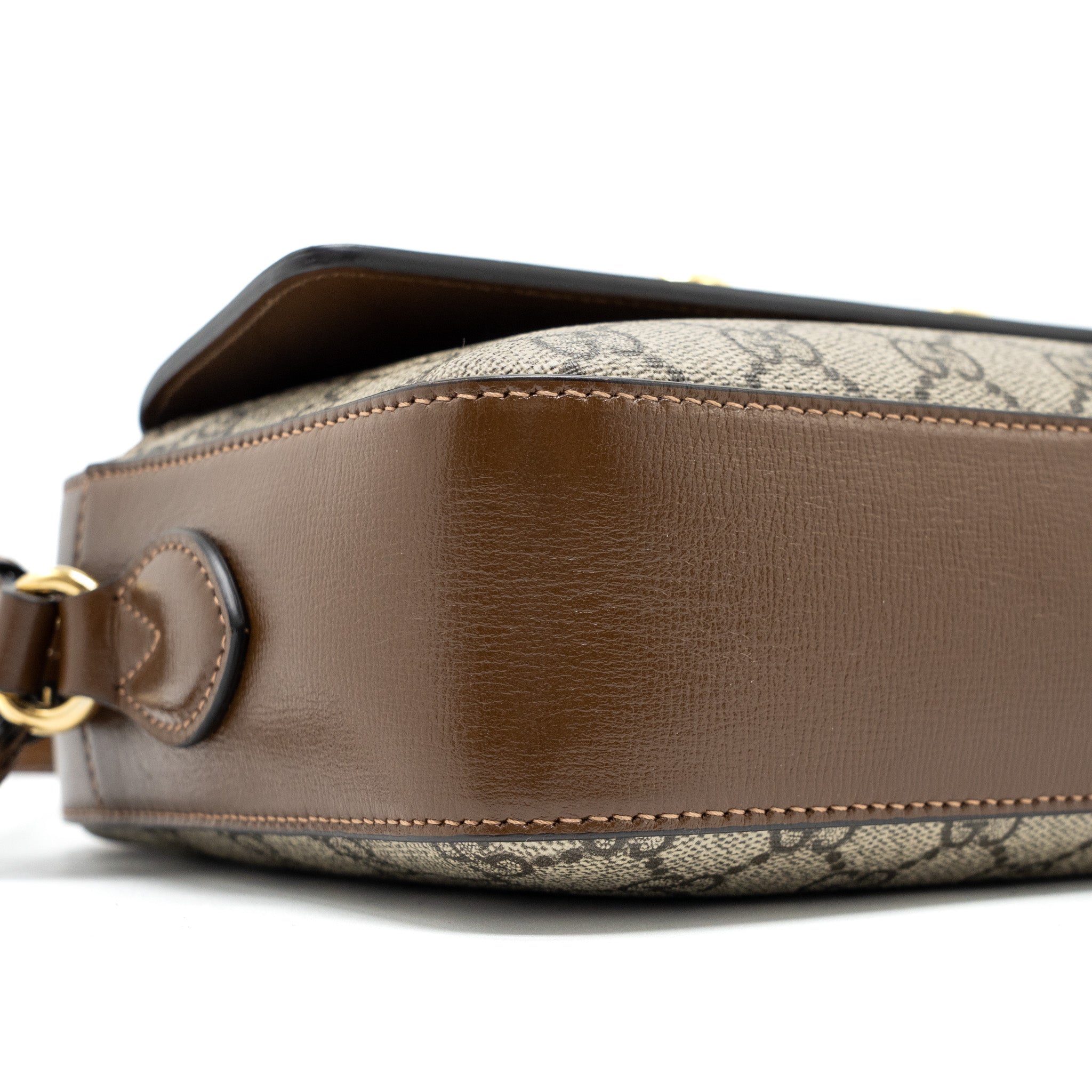 GUCCI SMALL HORSEBIT 1955 SHOULDER BAG GG SUPREME CANVAS GHW
