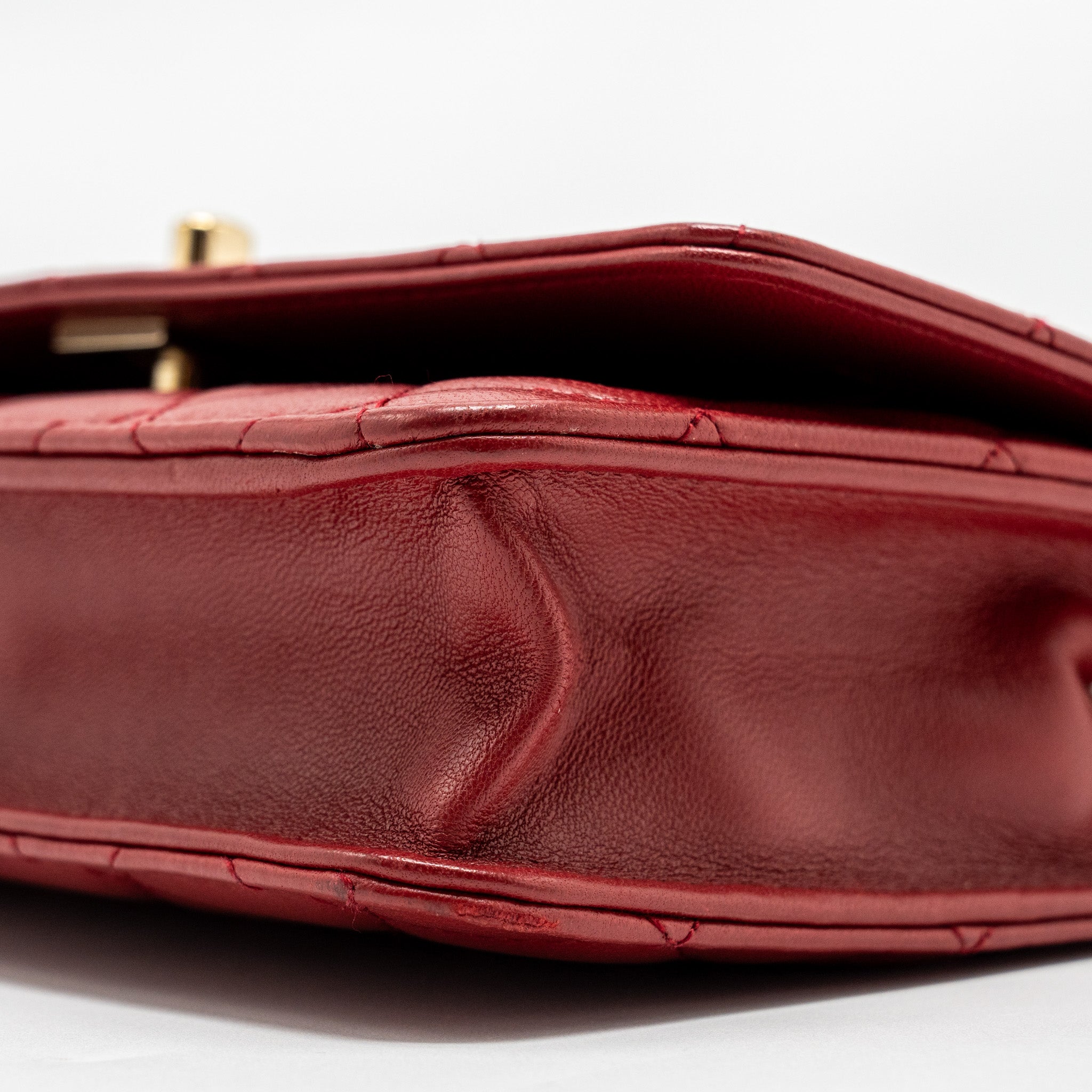 CHANEL TRENDY CC WALLET ON CHAIN LAMBSKIN RED LGHW