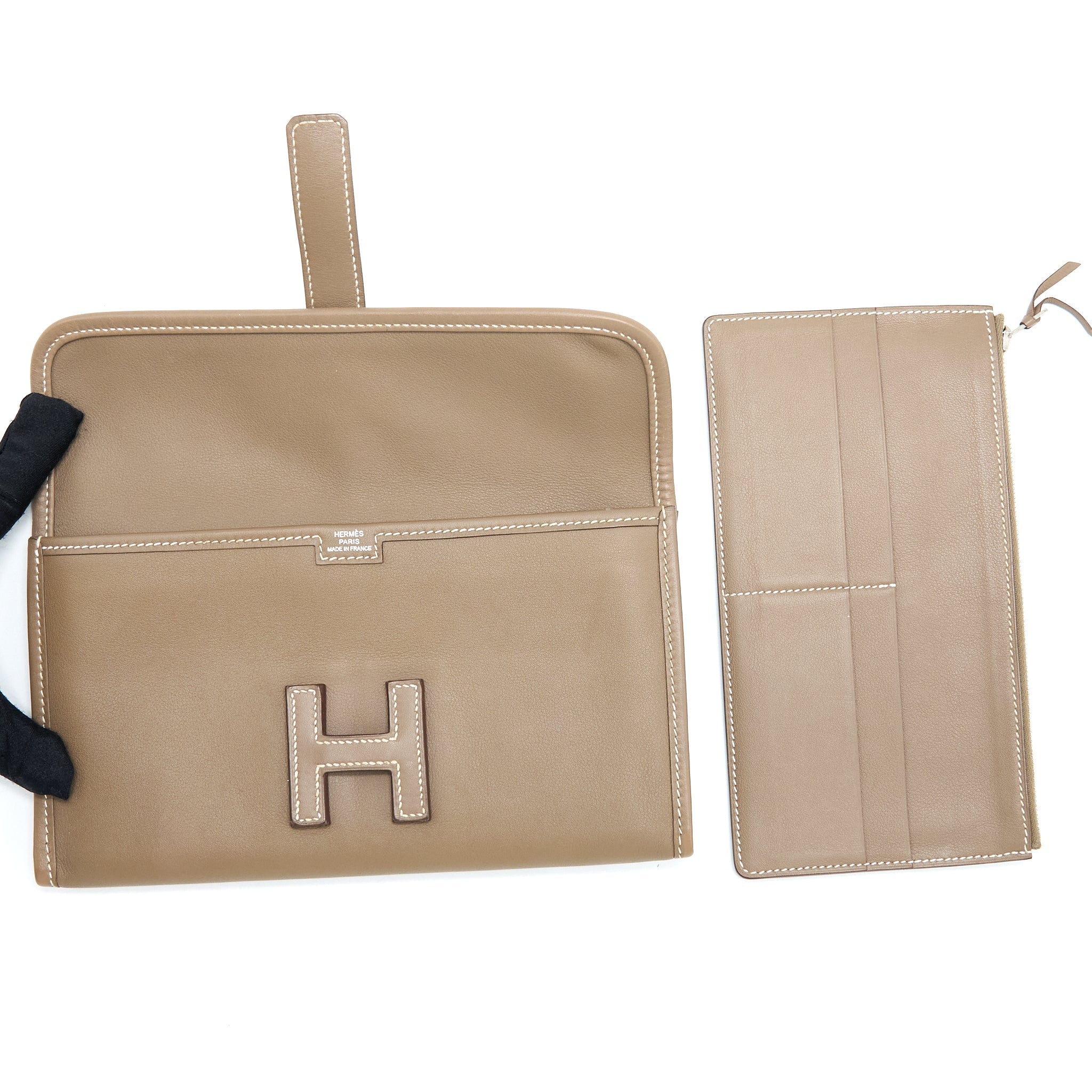HERMES JIGE DUO WALLET SWIFT ETOUPE SHW