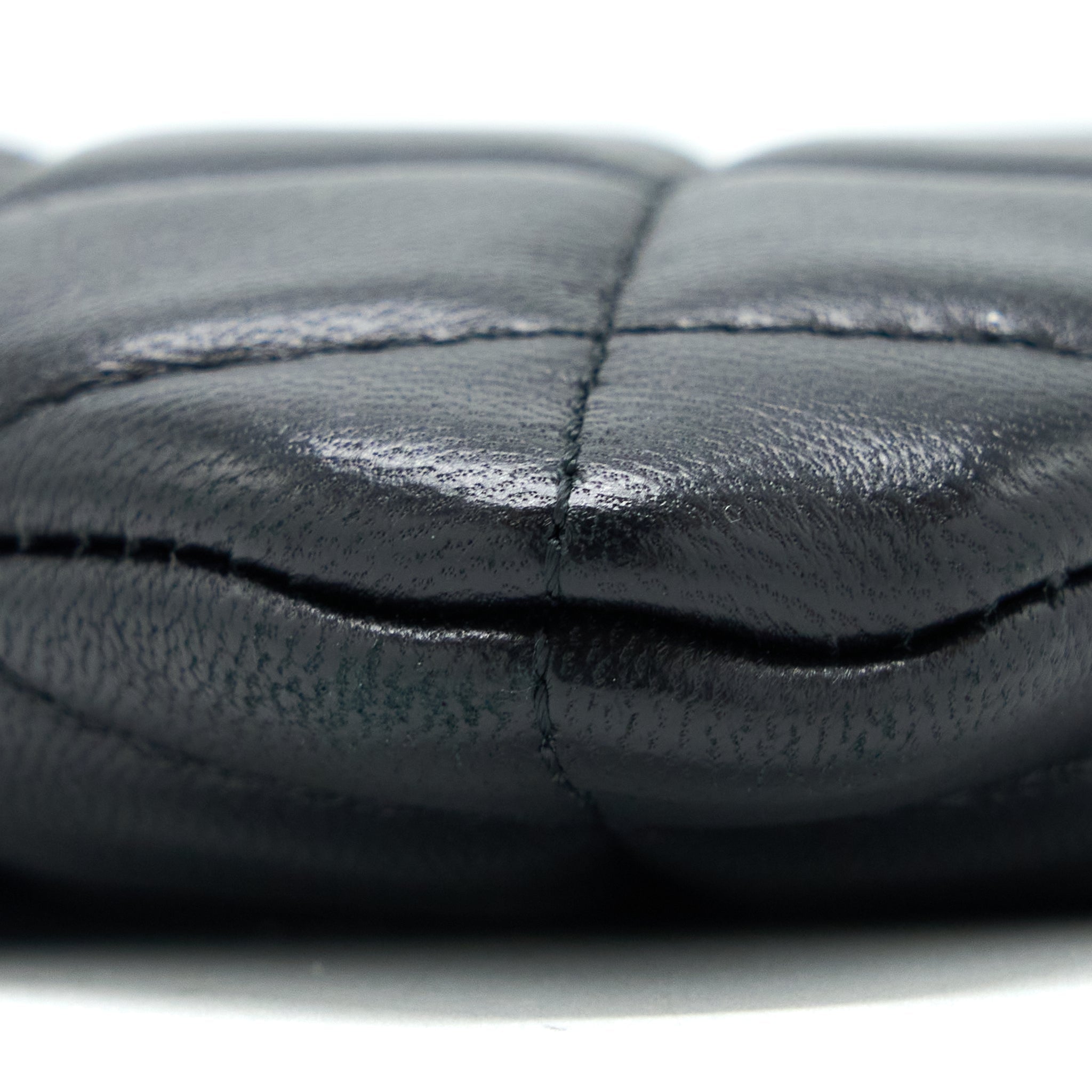 CHANEL O CASE POUCH LAMBSKIN BLACK LGHW