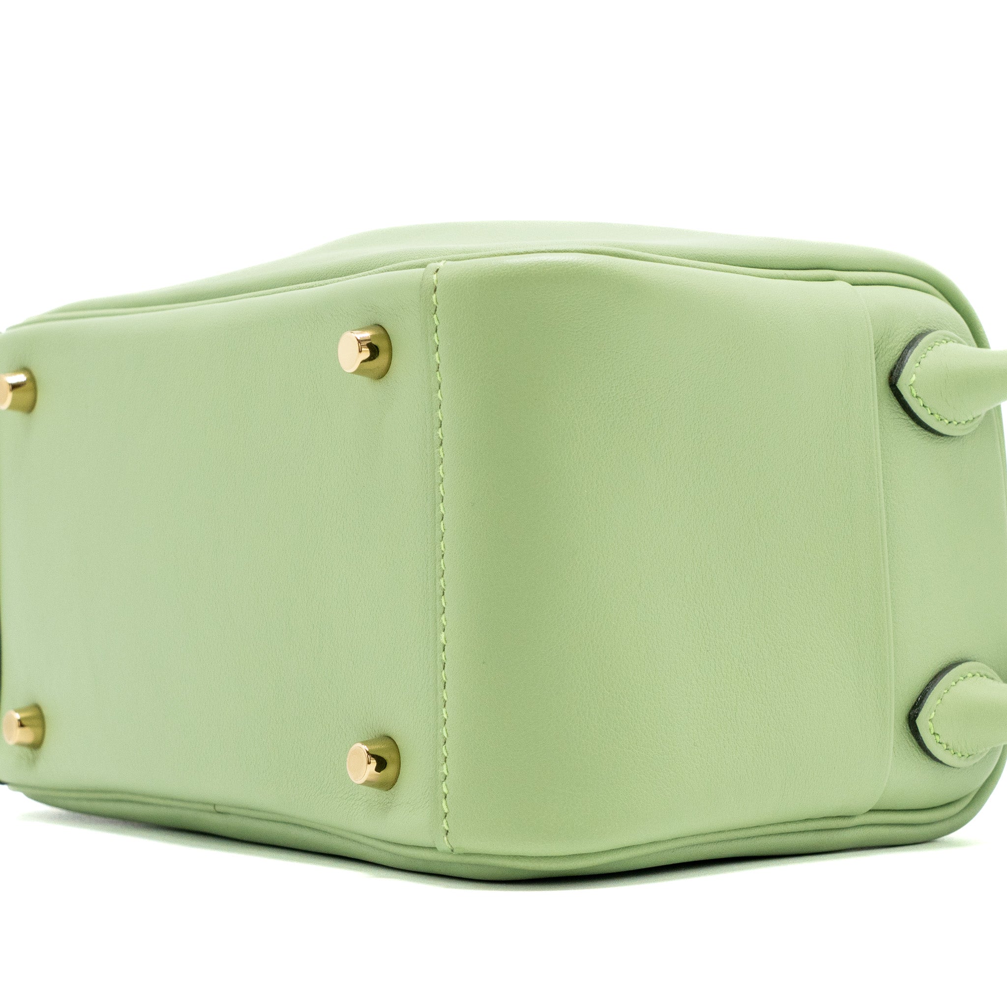HERMES MINI LINDY SWIFT VERT CRIQUET GHW