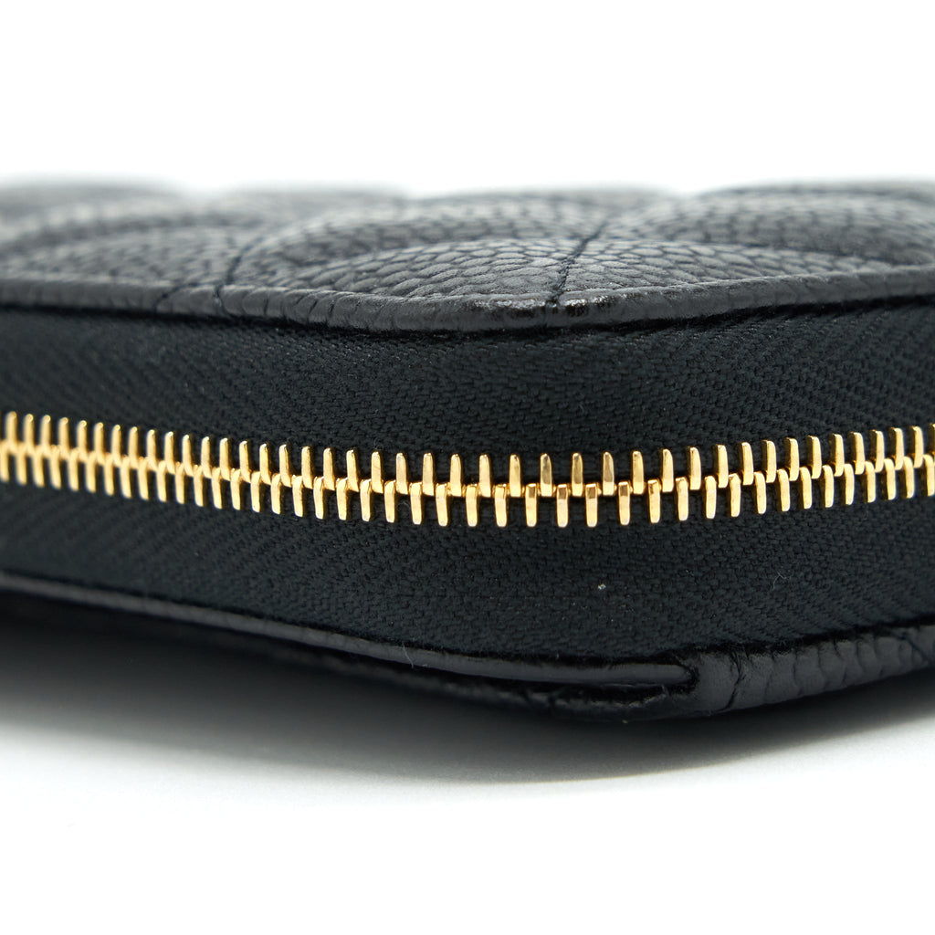 CHANEL ZIPPY LONG WALLET CAVIAR BLACK GHW