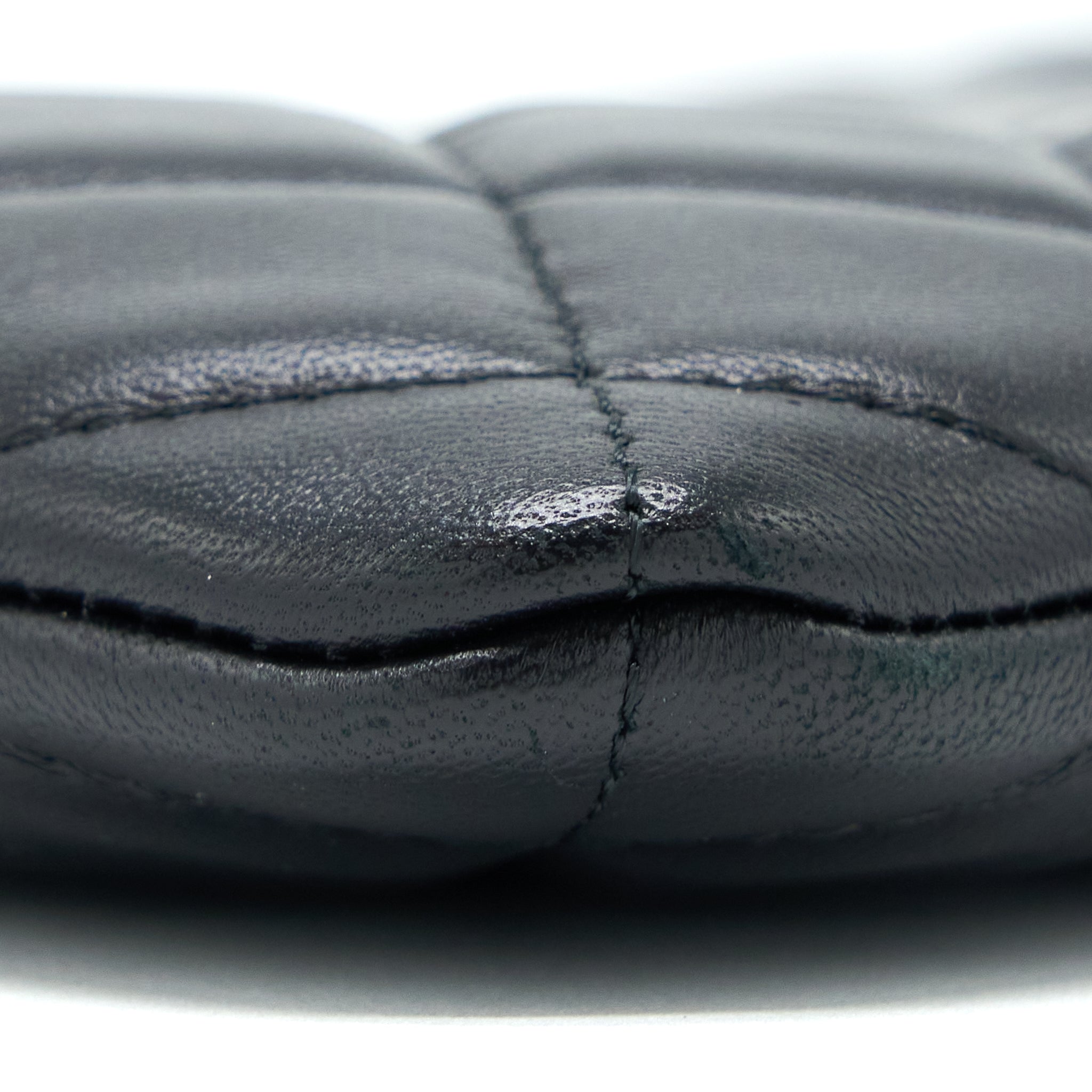 CHANEL O CASE POUCH LAMBSKIN BLACK LGHW