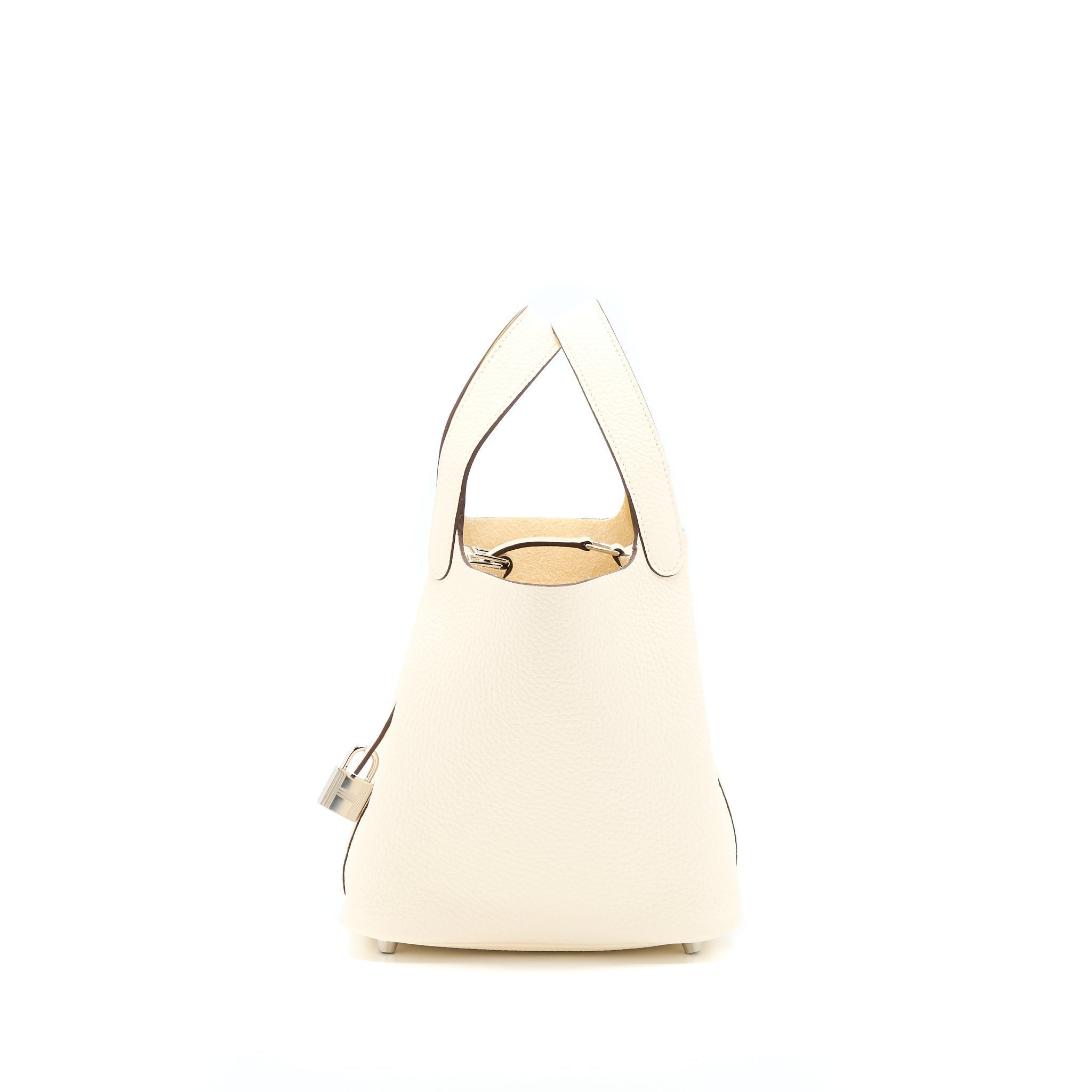 HERMES PICOTIN 18 LOCK BAG CLEMENCE NATA/JAUNE POUSSIN SHW