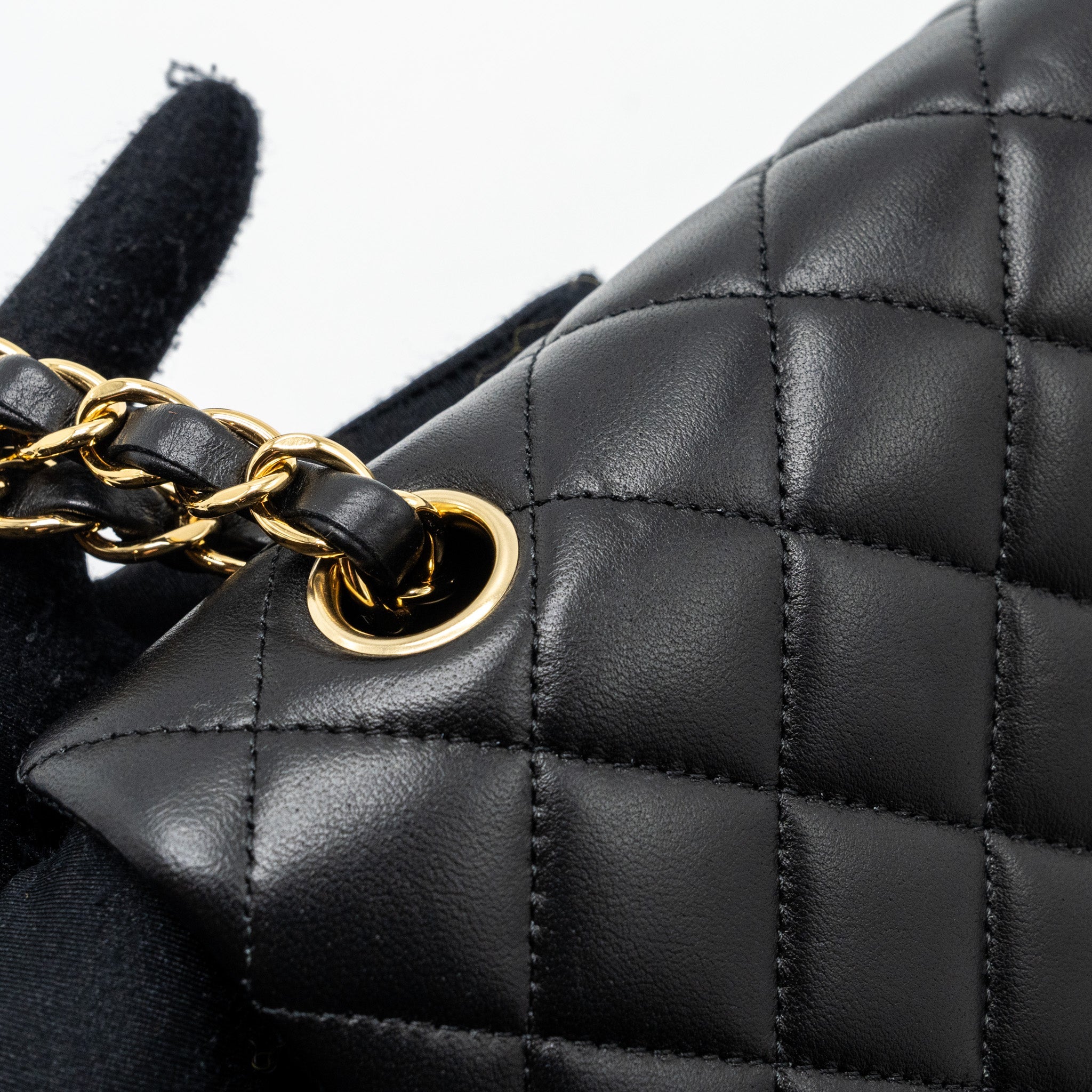 CHANEL MEDIUM CLASSIC FLAP BAG LAMBSKIN BLACK GHW