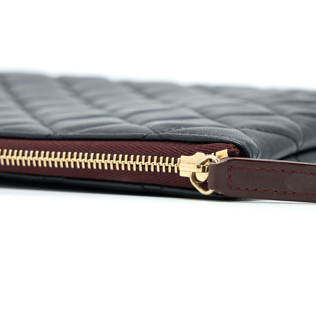 CHANEL O CASE POUCH LAMBSKIN BLACK LGHW