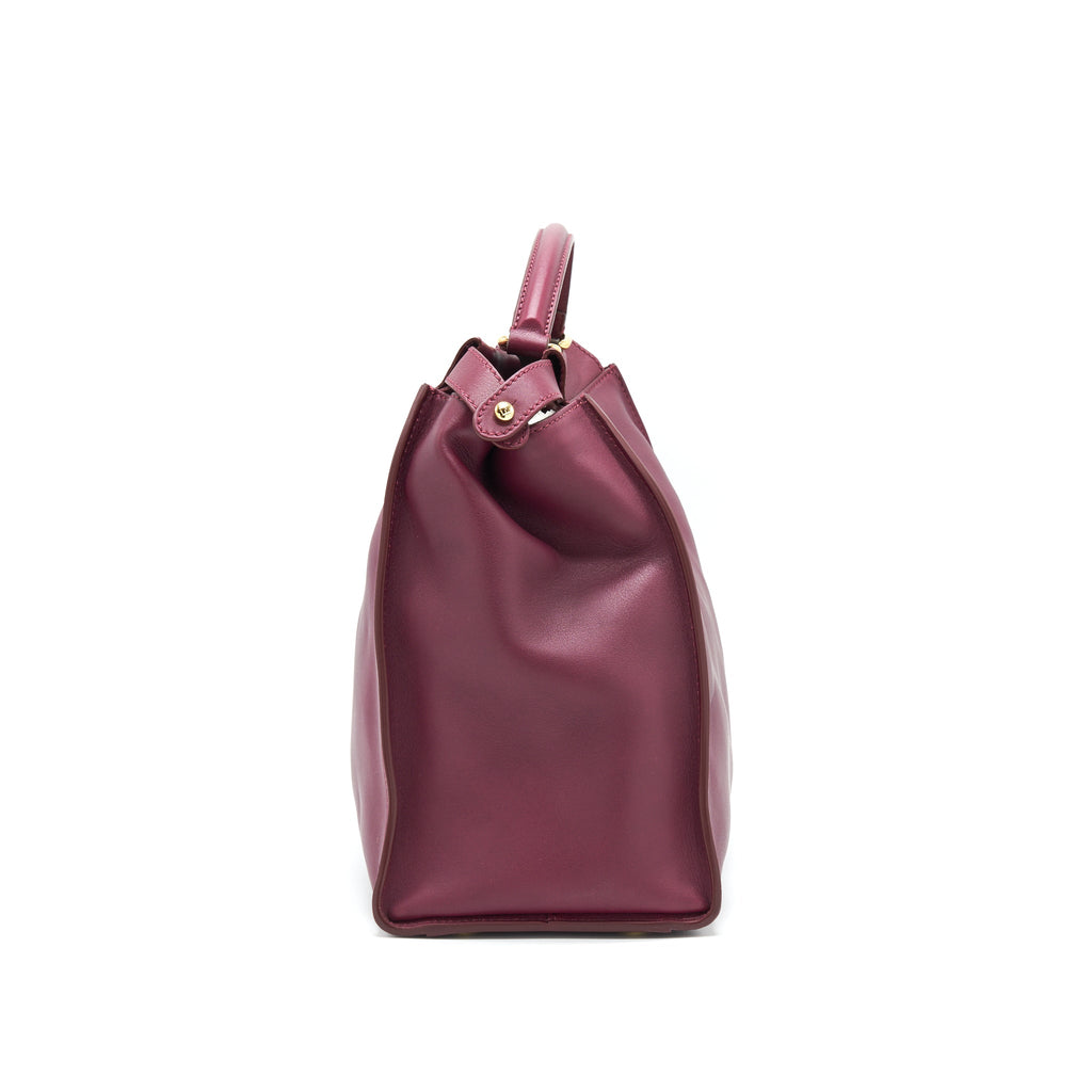 FENDI LARGE PEEKABOO TOTE BAG DARK RED
