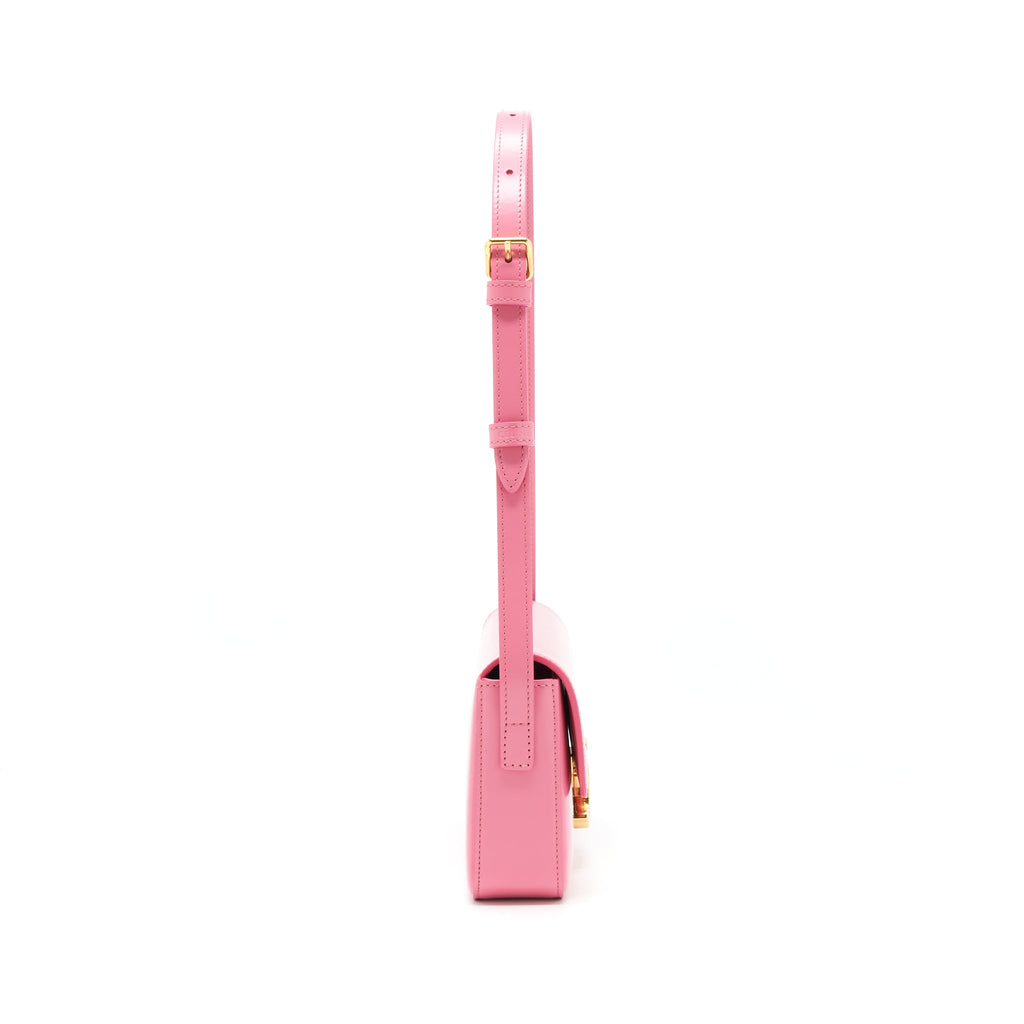 CELINE TRIOMPHE SHOULDER BAG SHINY CALFSKIN FLAMINGO